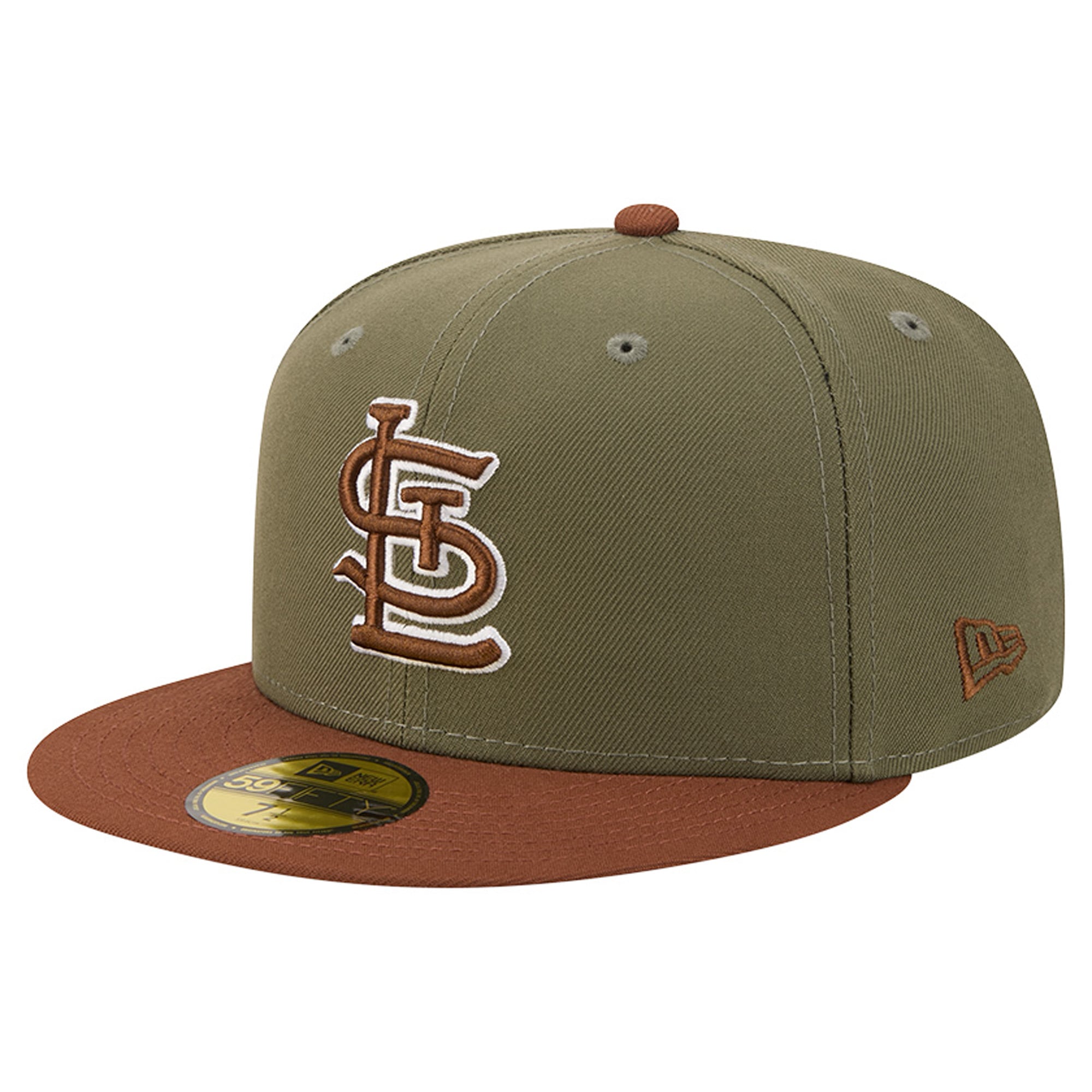 Casquette ajustée New Era 59FIFTY pour homme, coloris olive/marron, St. Louis Cardinals