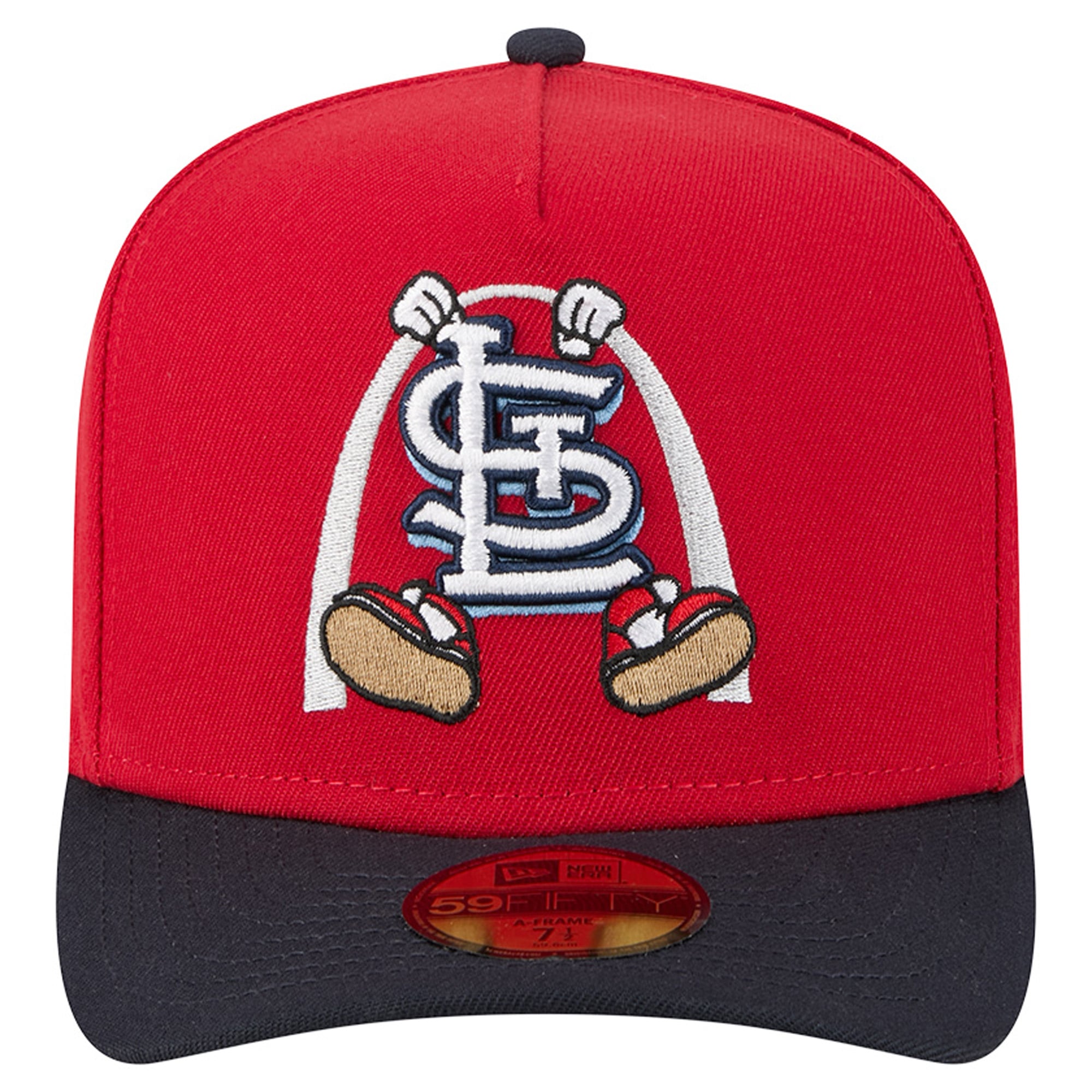 Casquette ajustée New Era 59FIFTY pour homme, rouge/marine, motif dessin animé des Cardinals de Saint-Louis