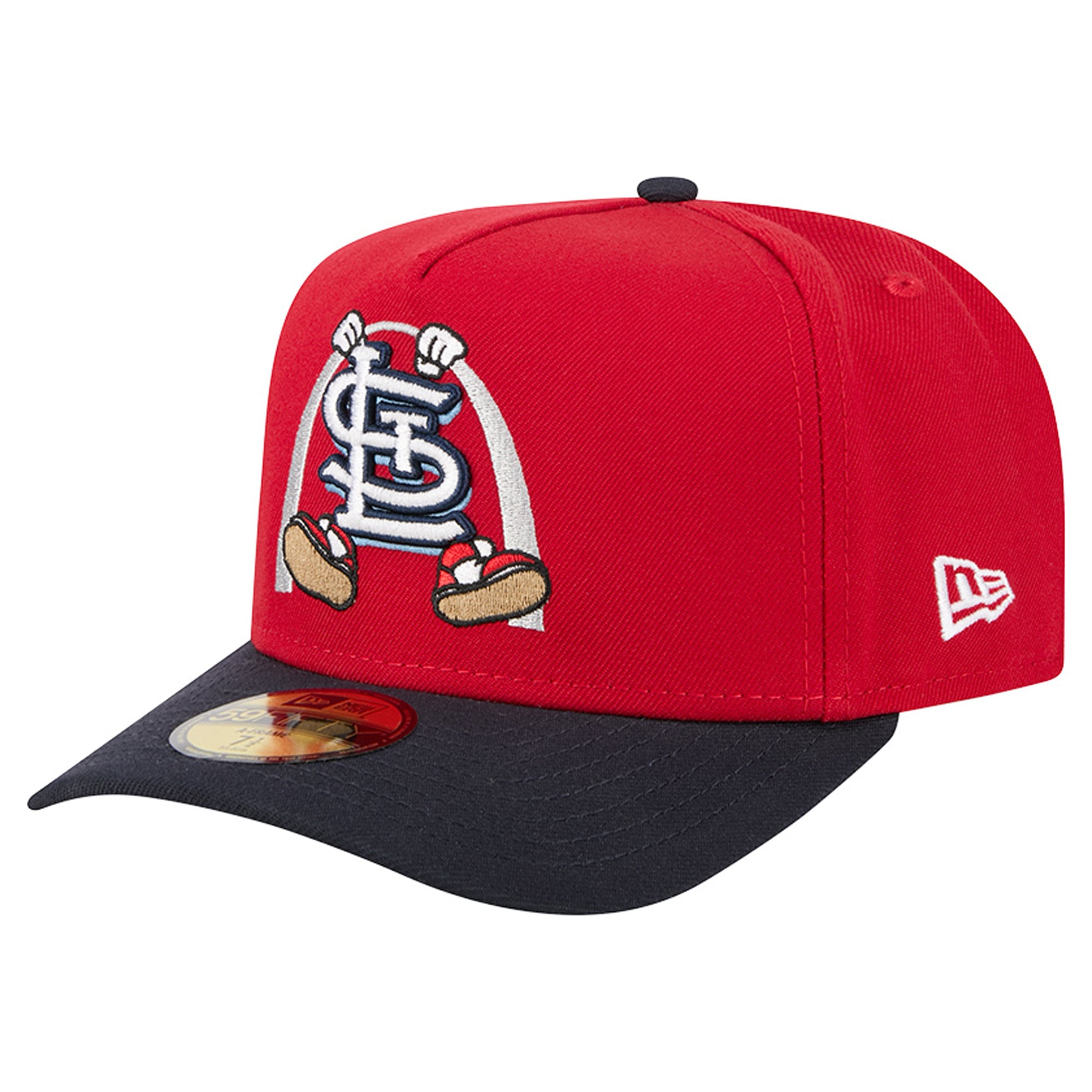 Casquette ajustée New Era 59FIFTY pour homme, rouge/marine, motif dessin animé des Cardinals de Saint-Louis