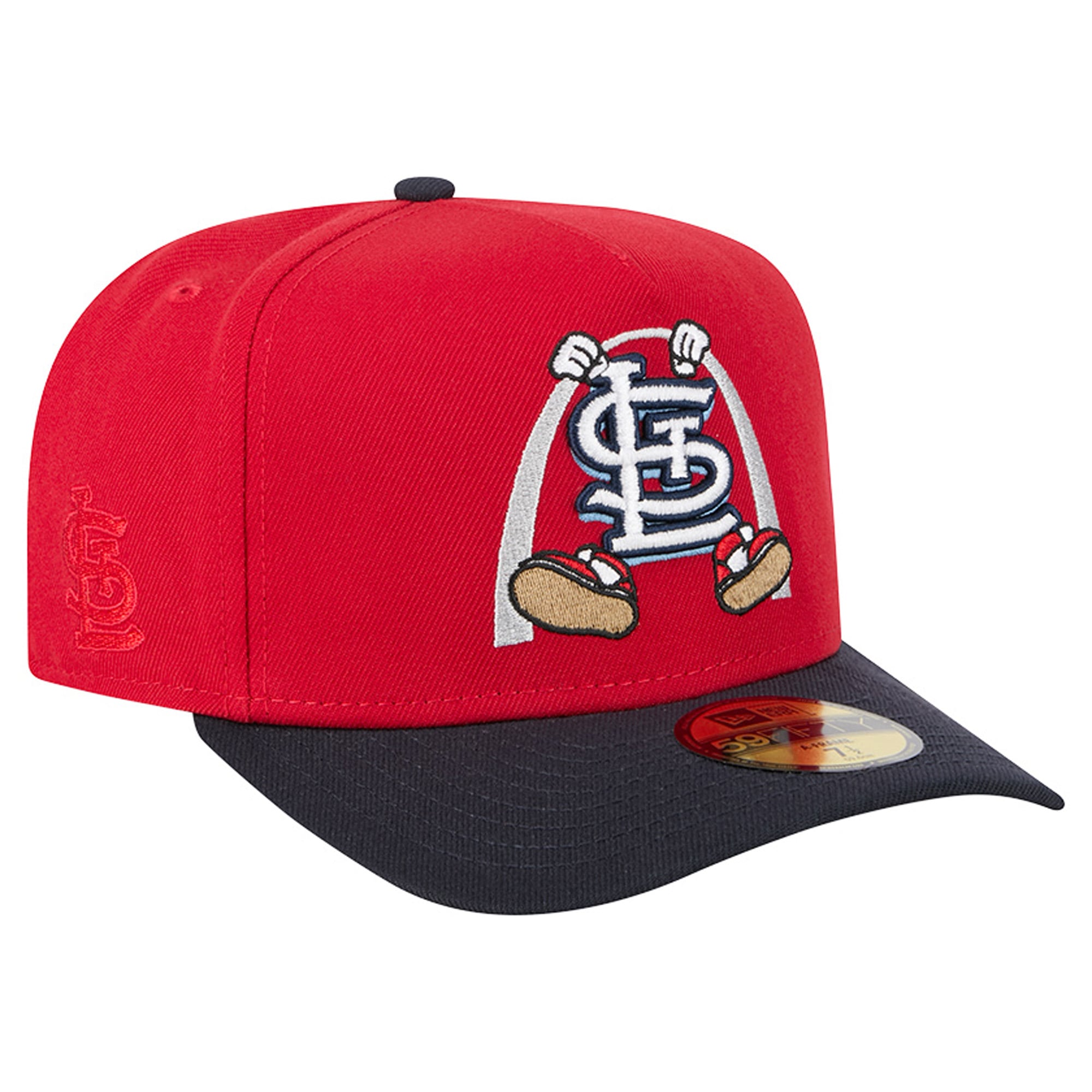 Casquette ajustée New Era 59FIFTY pour homme, rouge/marine, motif dessin animé des Cardinals de Saint-Louis