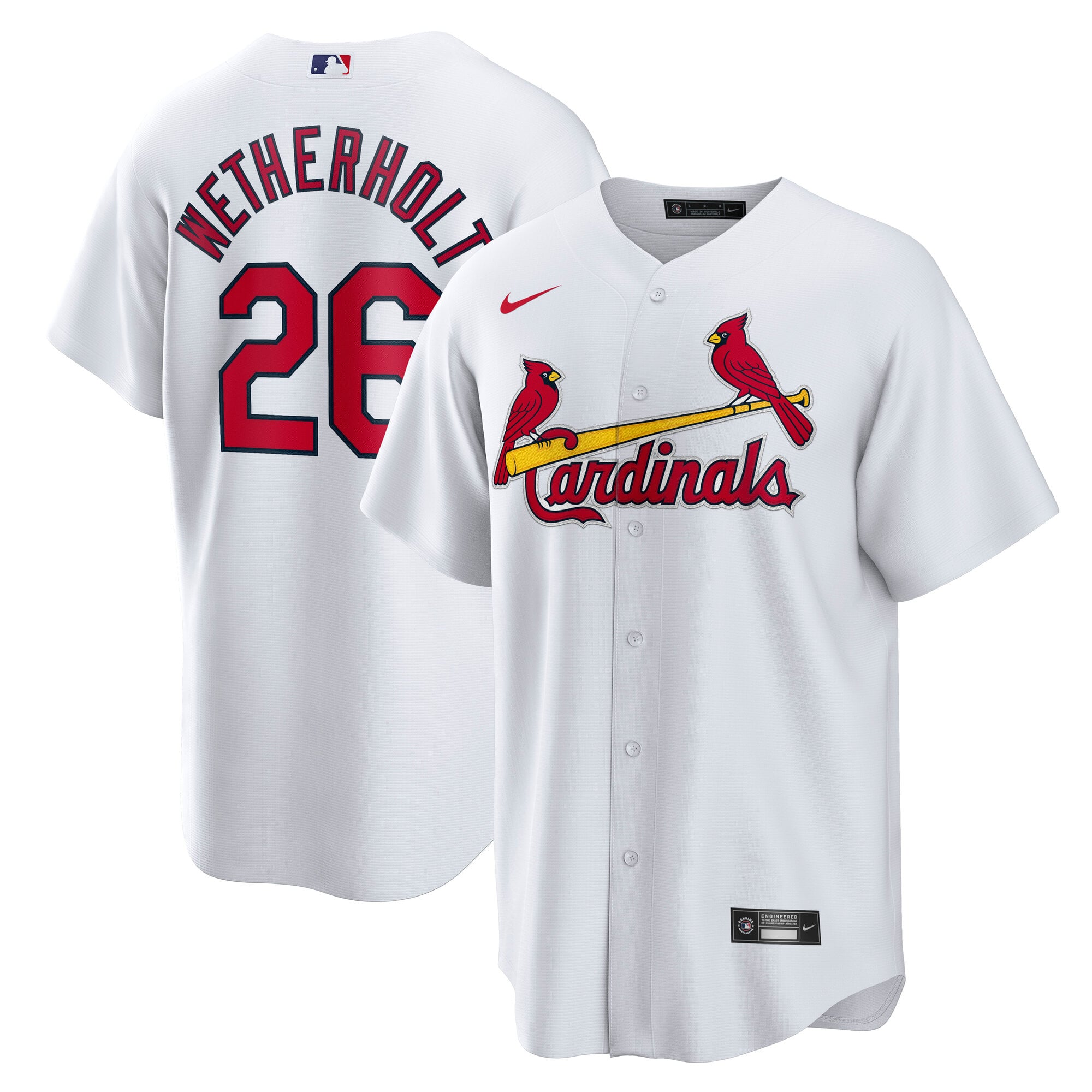 Maillot réplique domicile Nike JJ Wetherholt blanc des Cardinals de Saint-Louis pour homme