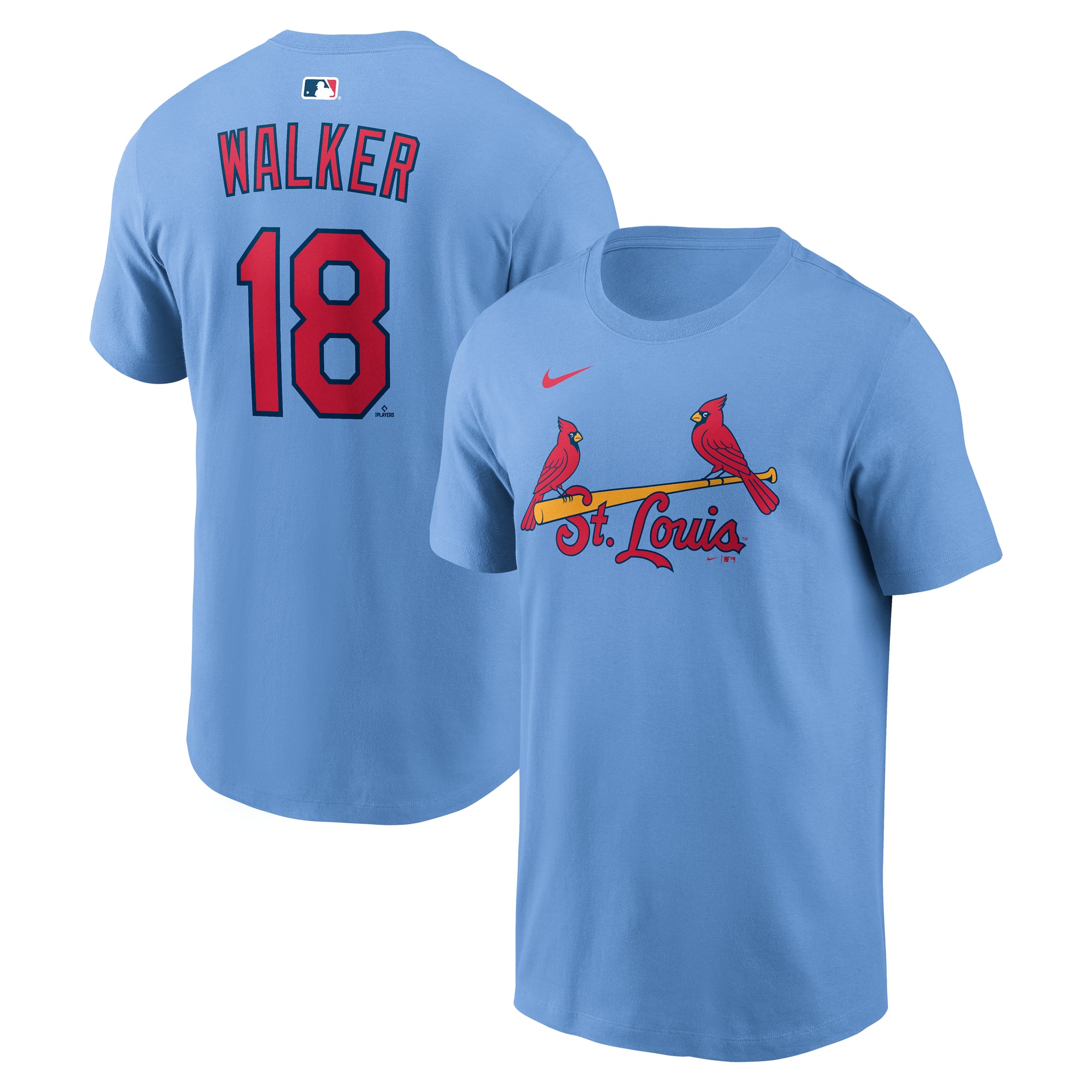 T-shirt Nike Jordan Walker bleu marine pour homme, avec nom et numéro des Cardinals de Saint-Louis