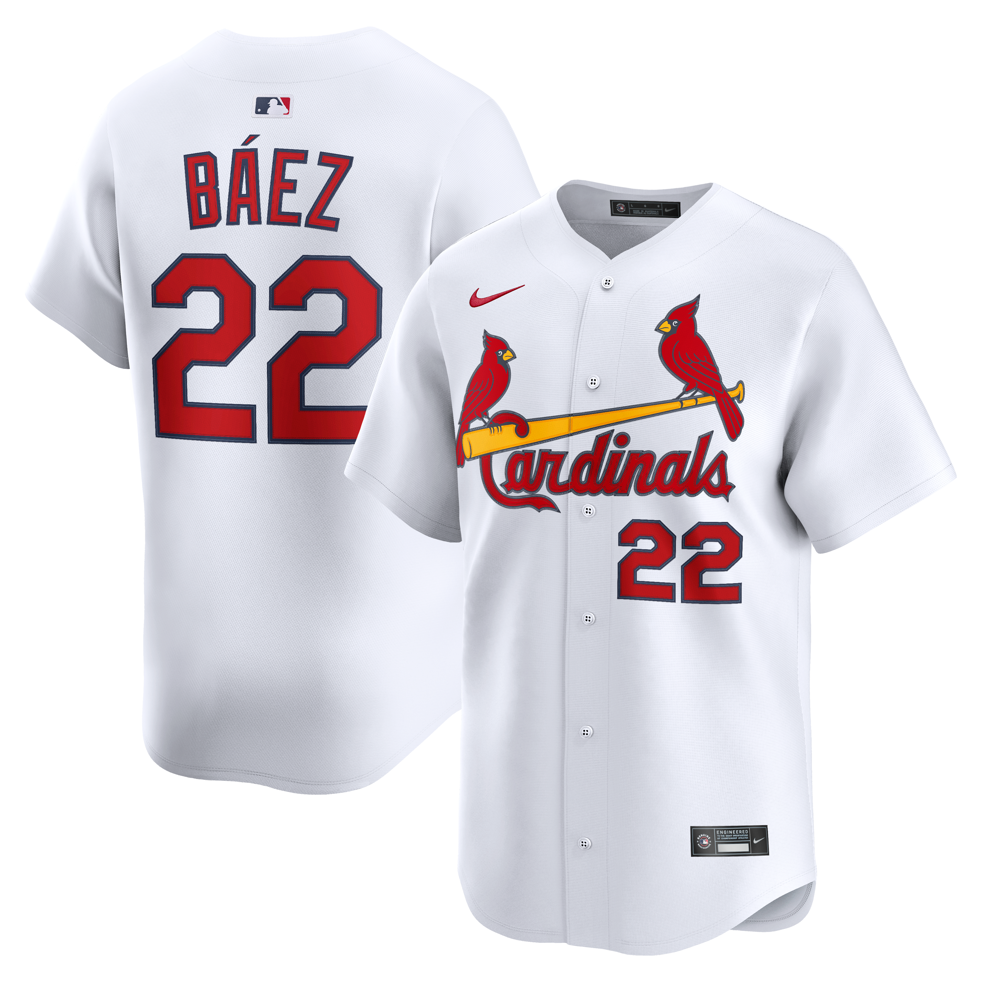 Maillot domicile Nike Joshua Báez blanc des Cardinals de Saint-Louis, édition limitée, pour homme