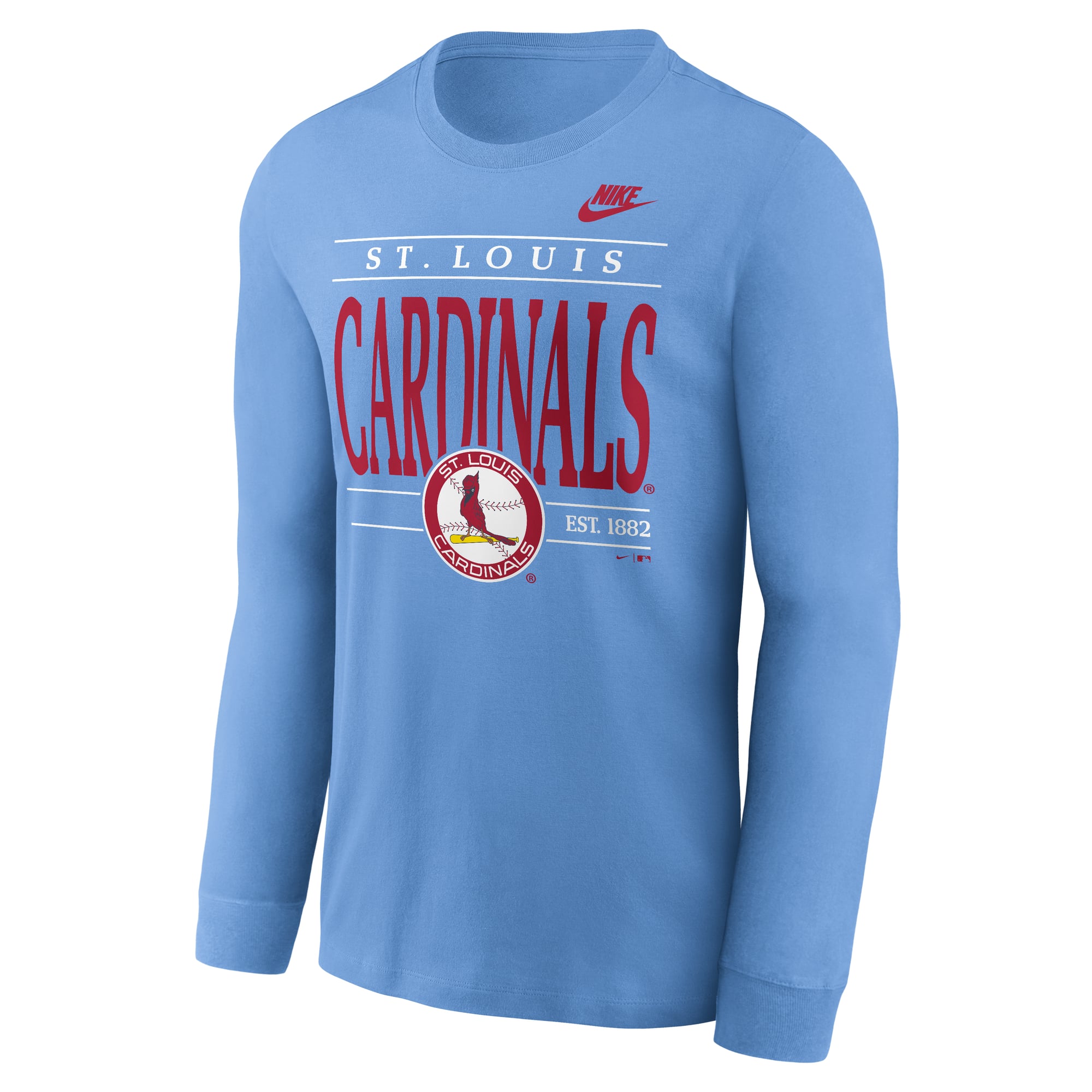 Men's Nike Light Blue St. Louis Cardinals Cooperstown Graphic Long Sleeve T-Shirt