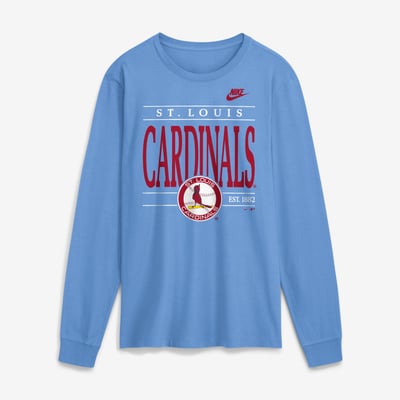 St. Louis Cardinals Nike Cooperstown Graphic Long Sleeve T-Shirt - Light Blue