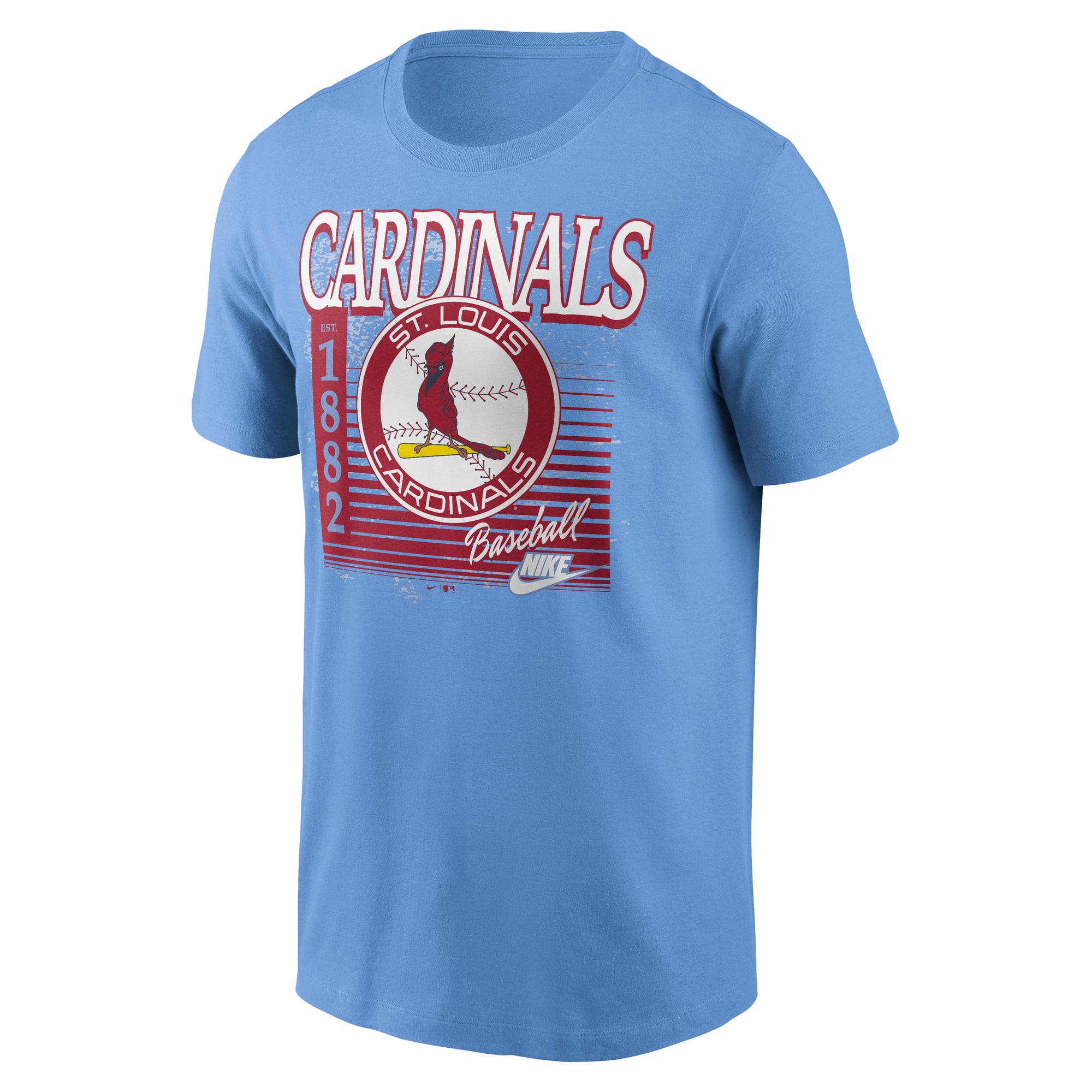 T-shirt Nike bleu clair pour homme, logo Cooperstown des Cardinals de Saint-Louis