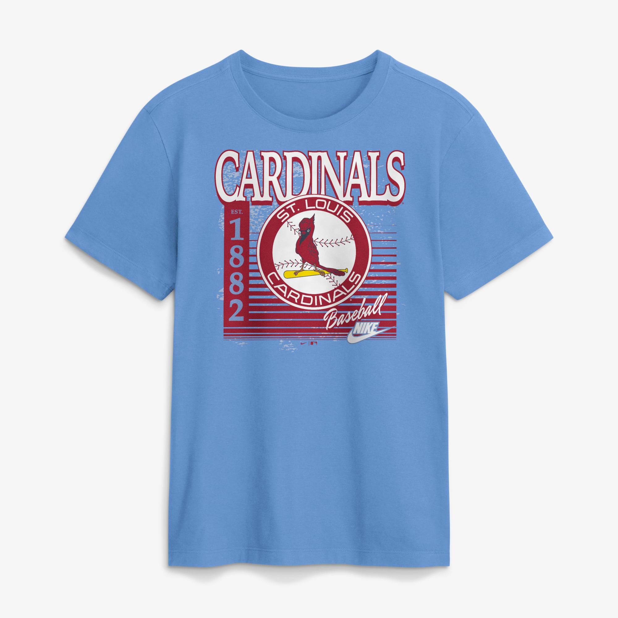 T-shirt Nike bleu clair pour homme, logo Cooperstown des Cardinals de Saint-Louis
