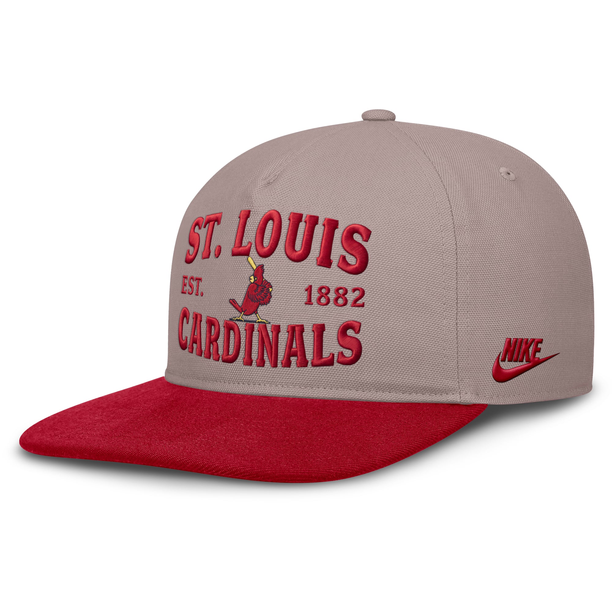 Casquette ajustable Nike St. Louis Cardinals Cooperstown Pro 5 panneaux marron clair/rouge pour homme