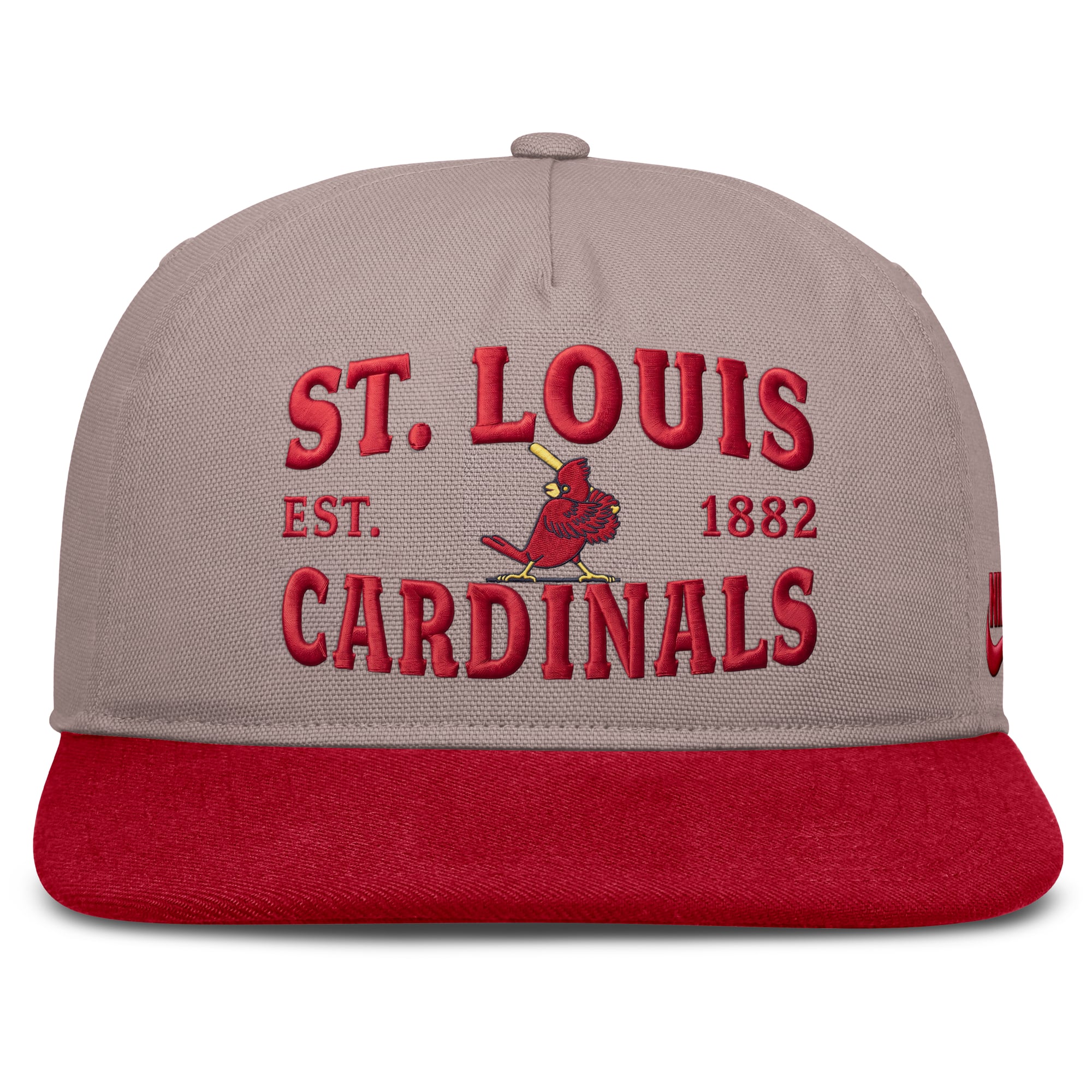 Casquette ajustable Nike St. Louis Cardinals Cooperstown Pro 5 panneaux marron clair/rouge pour homme