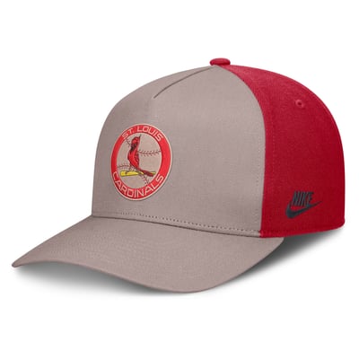 St. Louis Cardinals Nike Cooperstown Rise A-Frame Adjustable Hat - Light Brown/Red