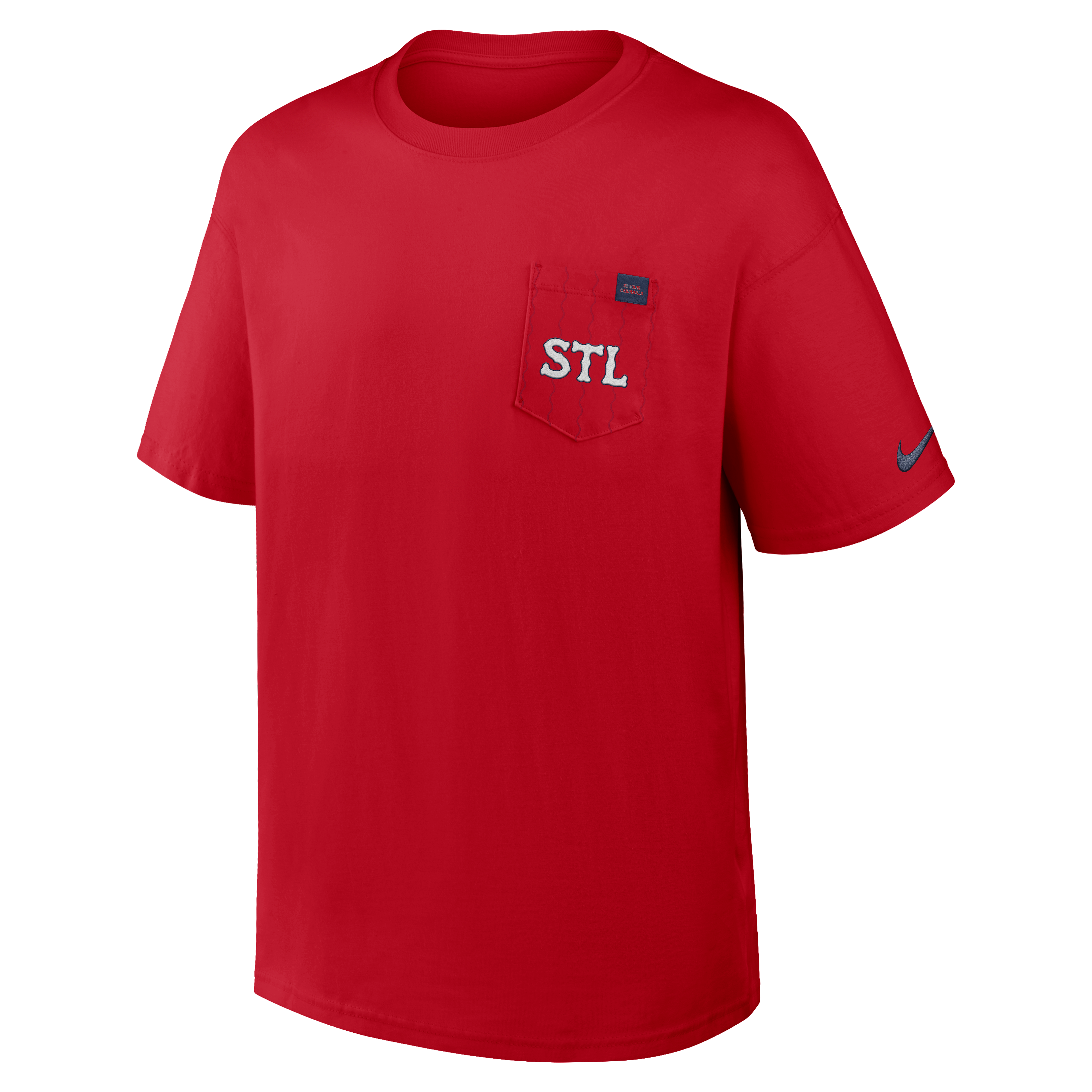 T-shirt à poche Nike City Connect Max90 rouge pour homme, modèle St. Louis Cardinals.