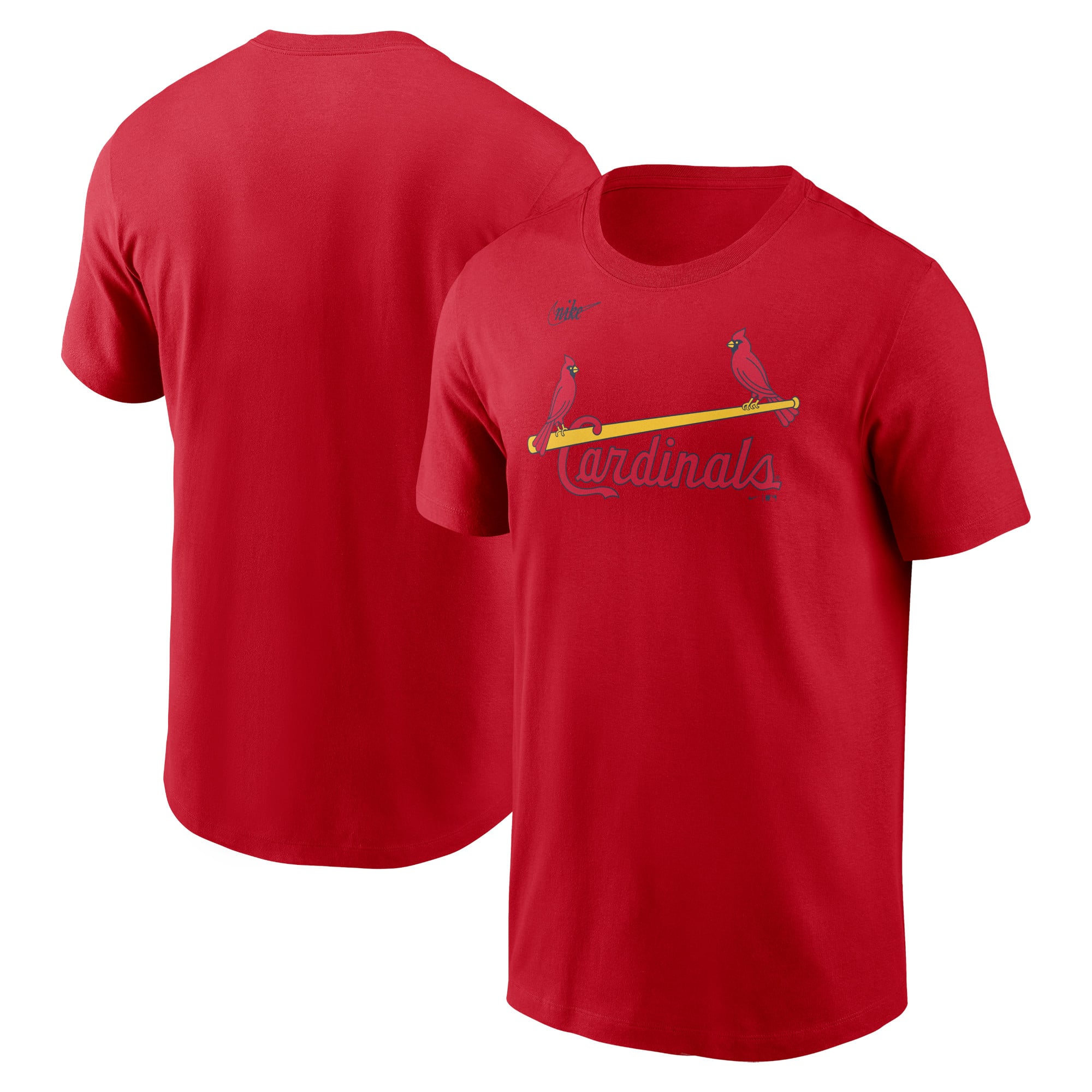 T-shirt Nike rouge pour homme, collection Cooperstown, logo des Cardinals de Saint-Louis