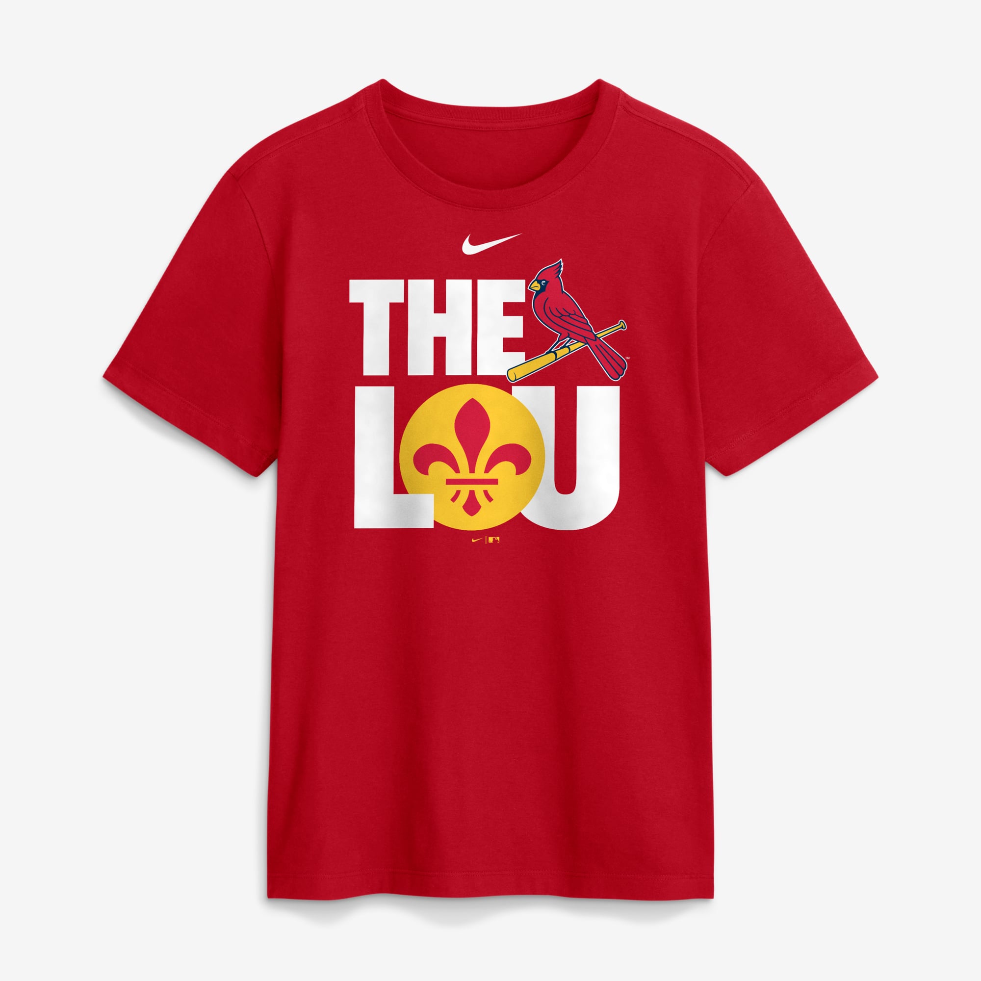 T-shirt graphique Nike rouge pour homme, motif « The Lou » des Cardinals de Saint-Louis
