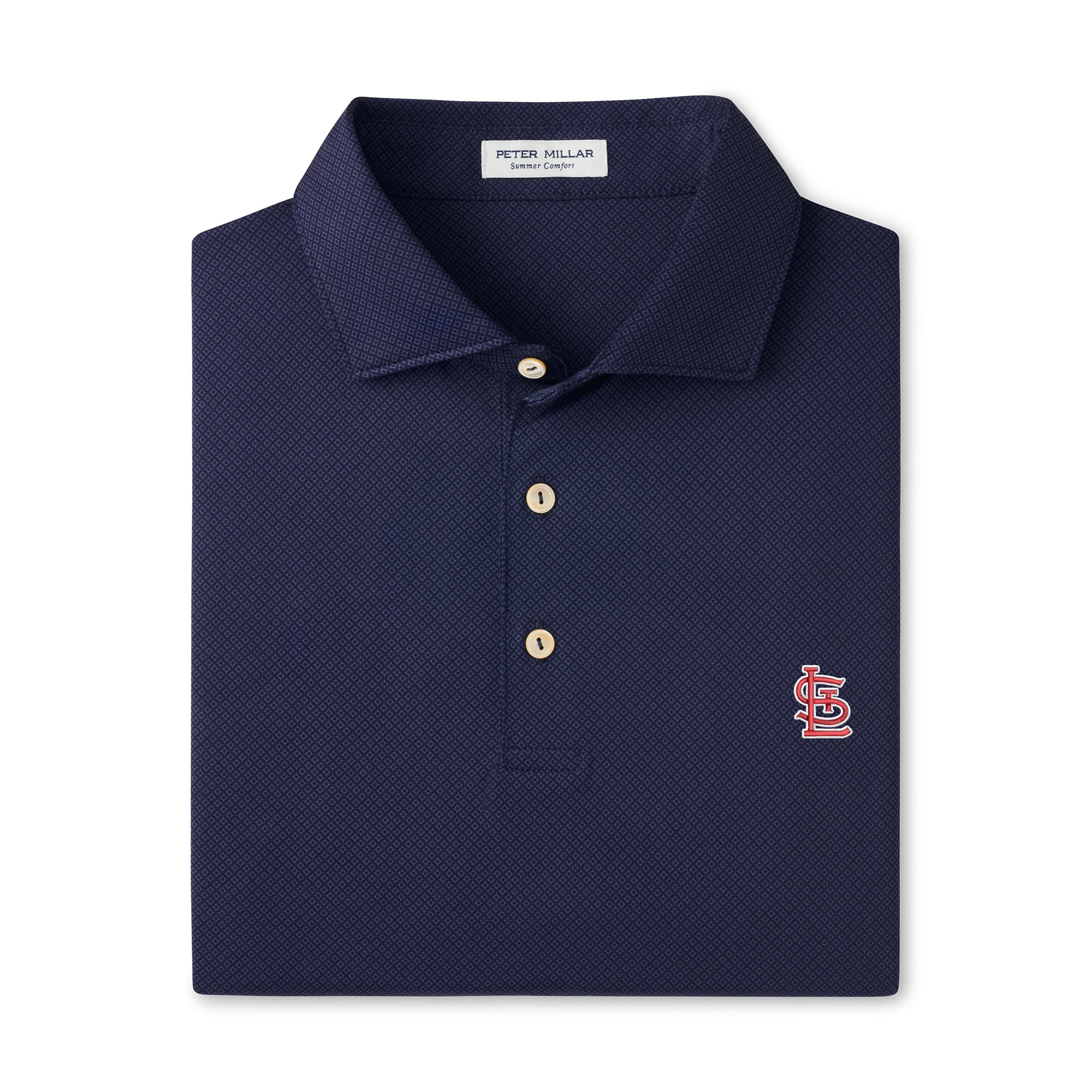 Men's Peter Millar Navy St. Louis Cardinals Hugo Performance Jersey Polo