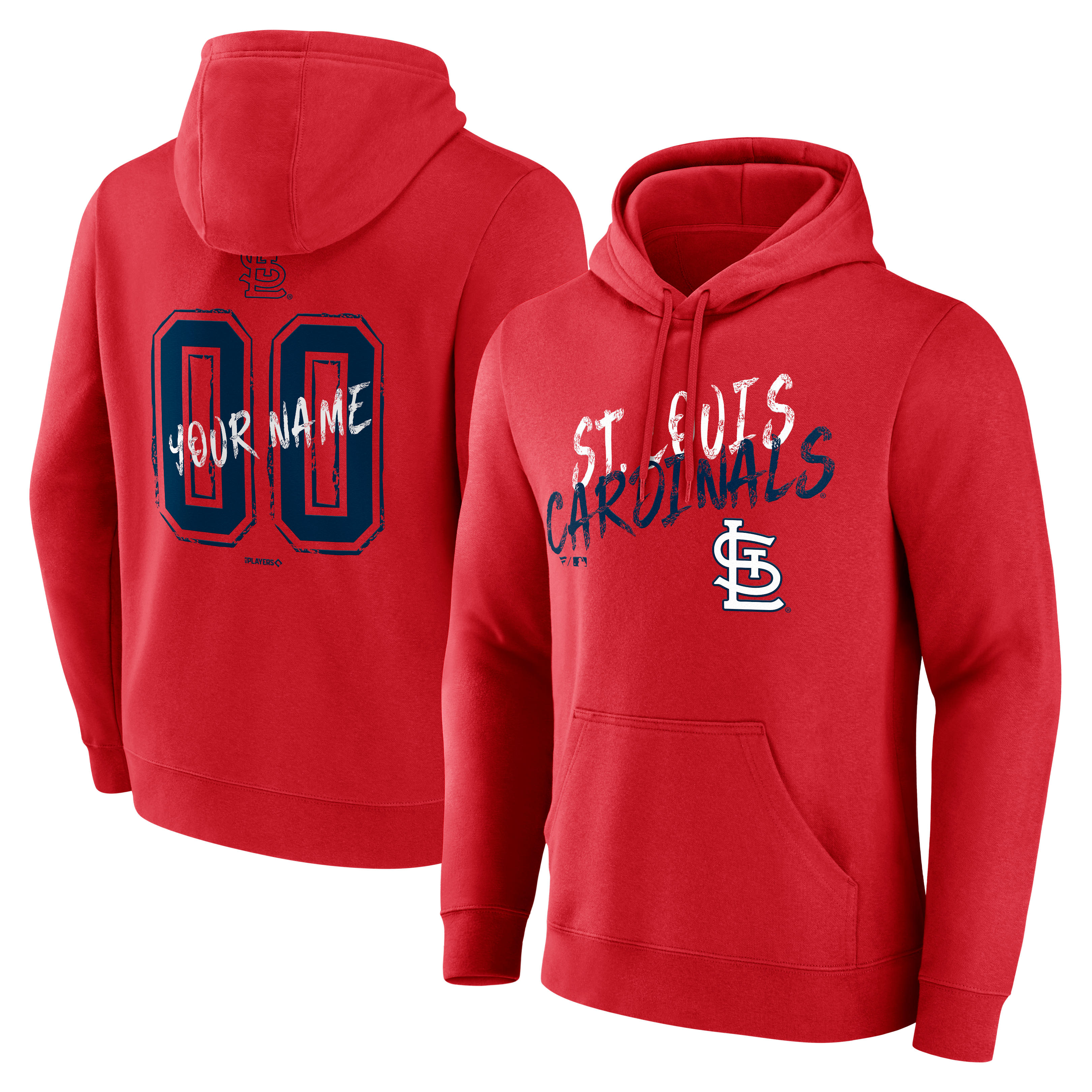 Men's Red St. Louis Cardinals Hustle Personalized Name & Number Hoodie