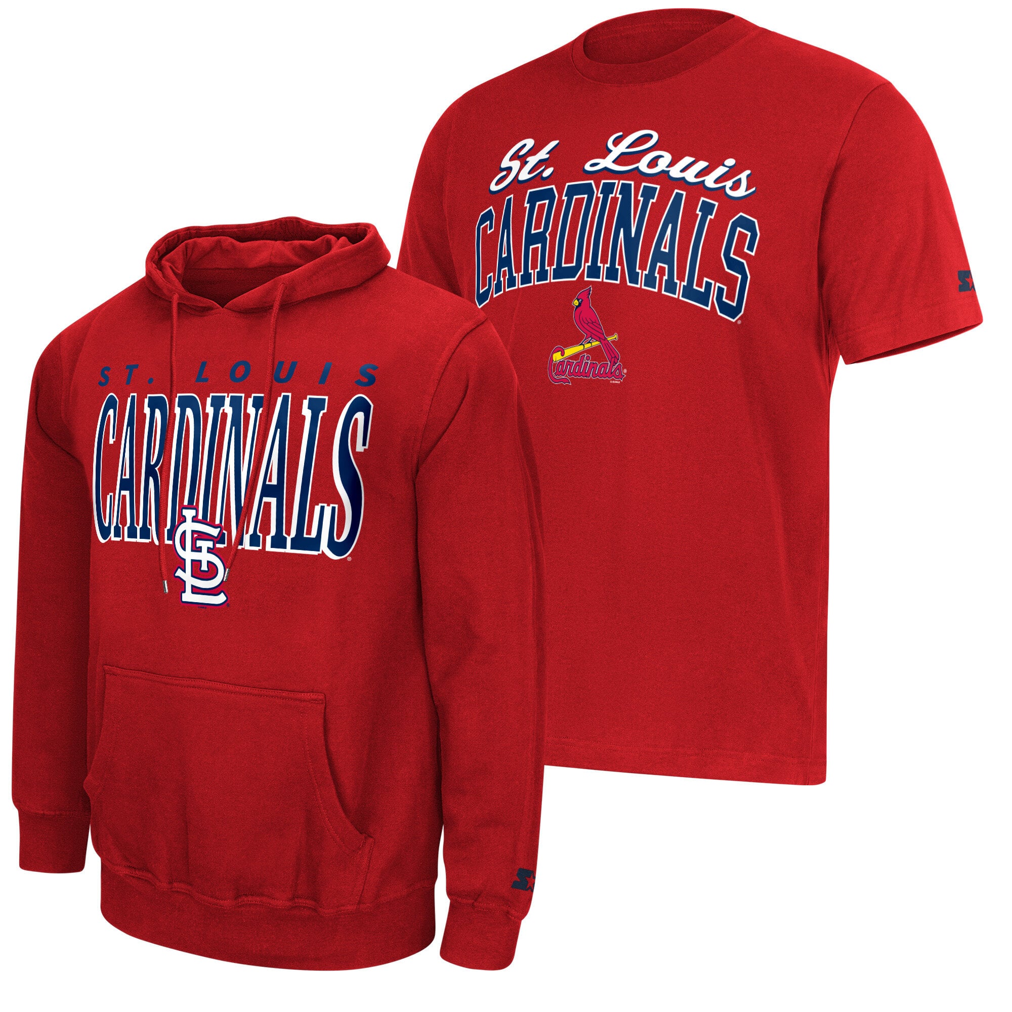 Ensemble sweat à capuche et t-shirt Starter rouge avec logo des Cardinals de Saint-Louis (pour homme)