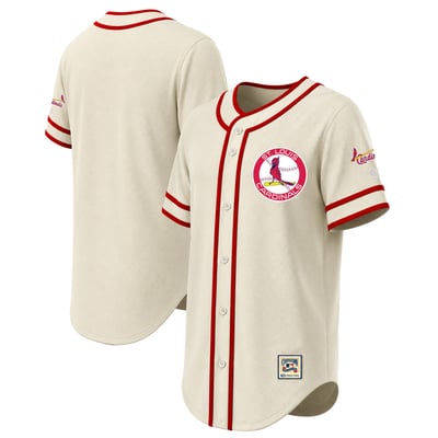 St. Louis Cardinals Stitches Throwback Jersey - Natural