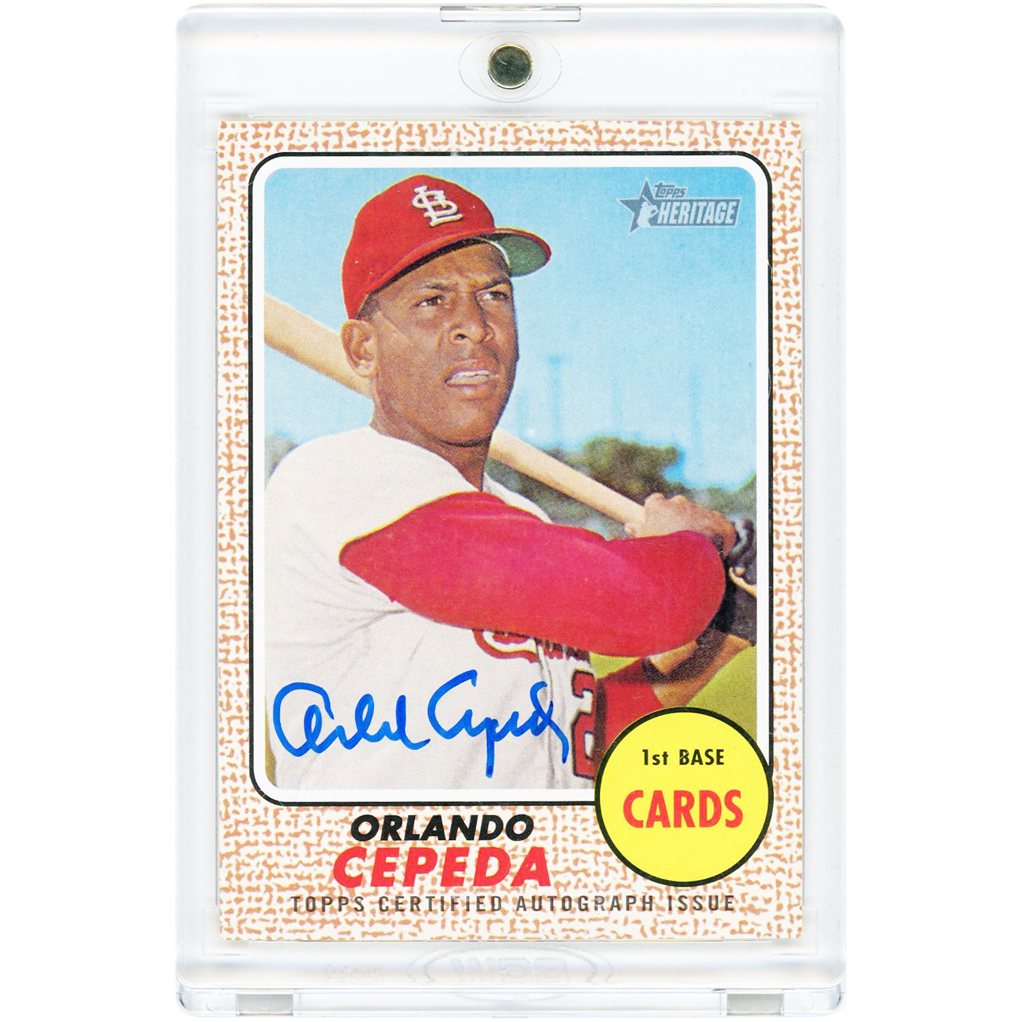 Carte autographiée d'Orlando Cepeda des Cardinals de Saint-Louis (2017 Topps Heritage Real One #ROA-OC)