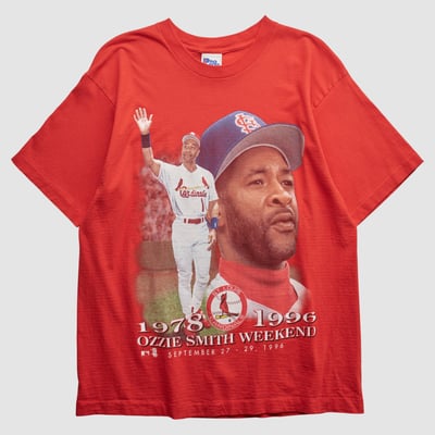 Ozzie Smith Pro Player 1996 T-shirt - Red - L by Fanatics Real Vintage