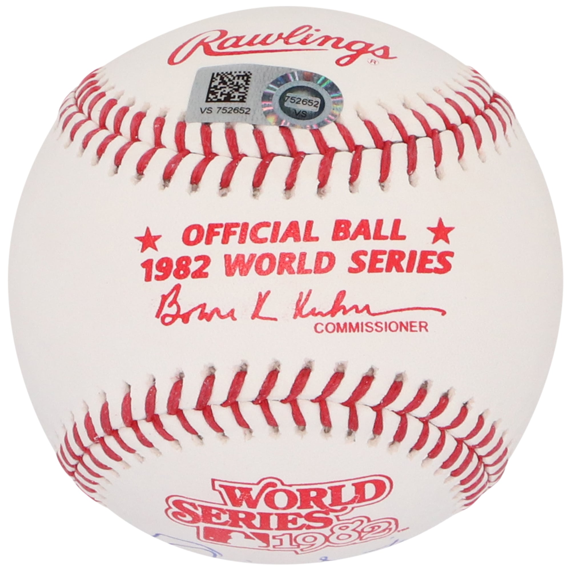 Ozzie Smith St. Louis Cardinals Autographed Rawlings 1982 World Series Logo Baseball