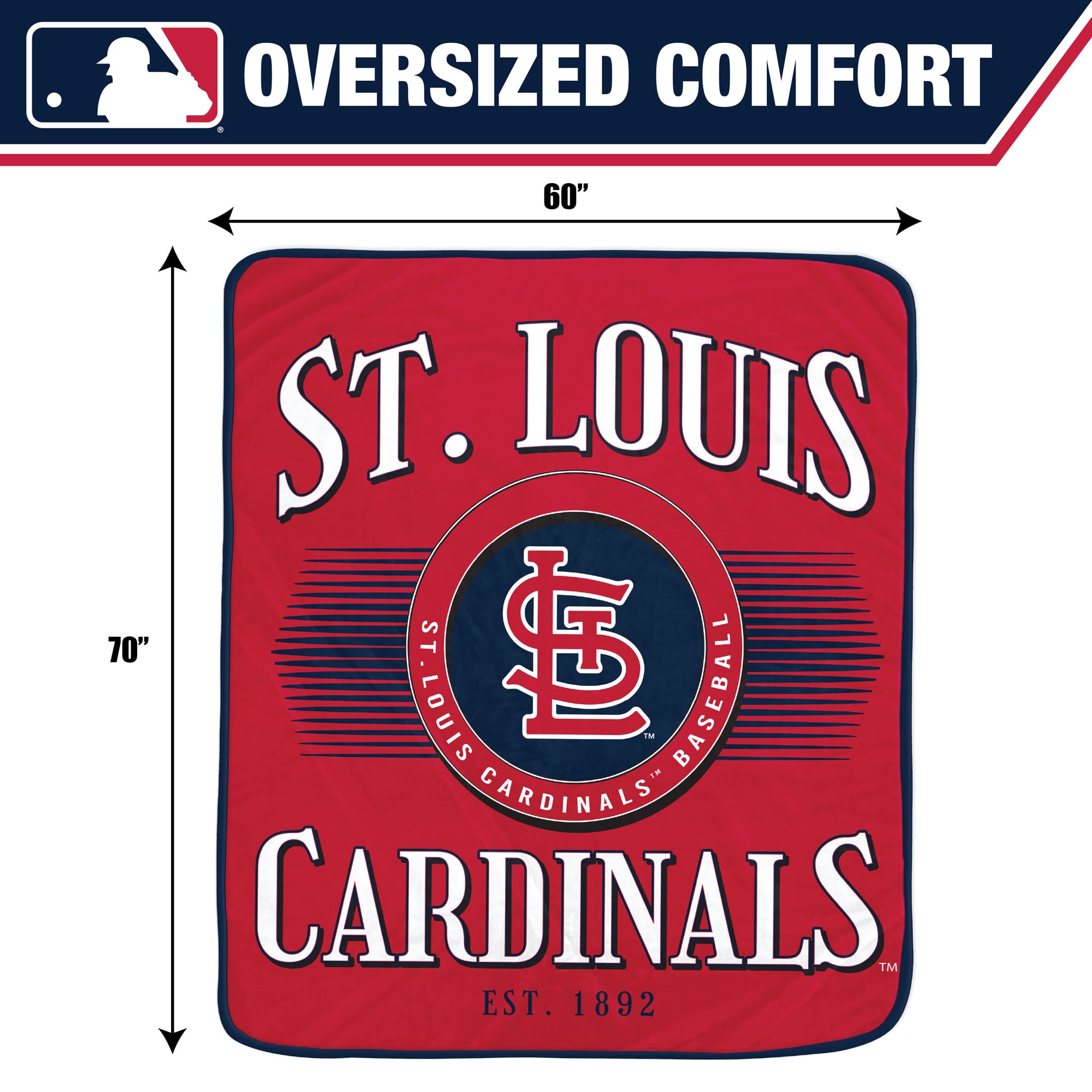 Couverture ultra douce Pegasus St. Louis Cardinals Spotlight Arch 60" x 70"