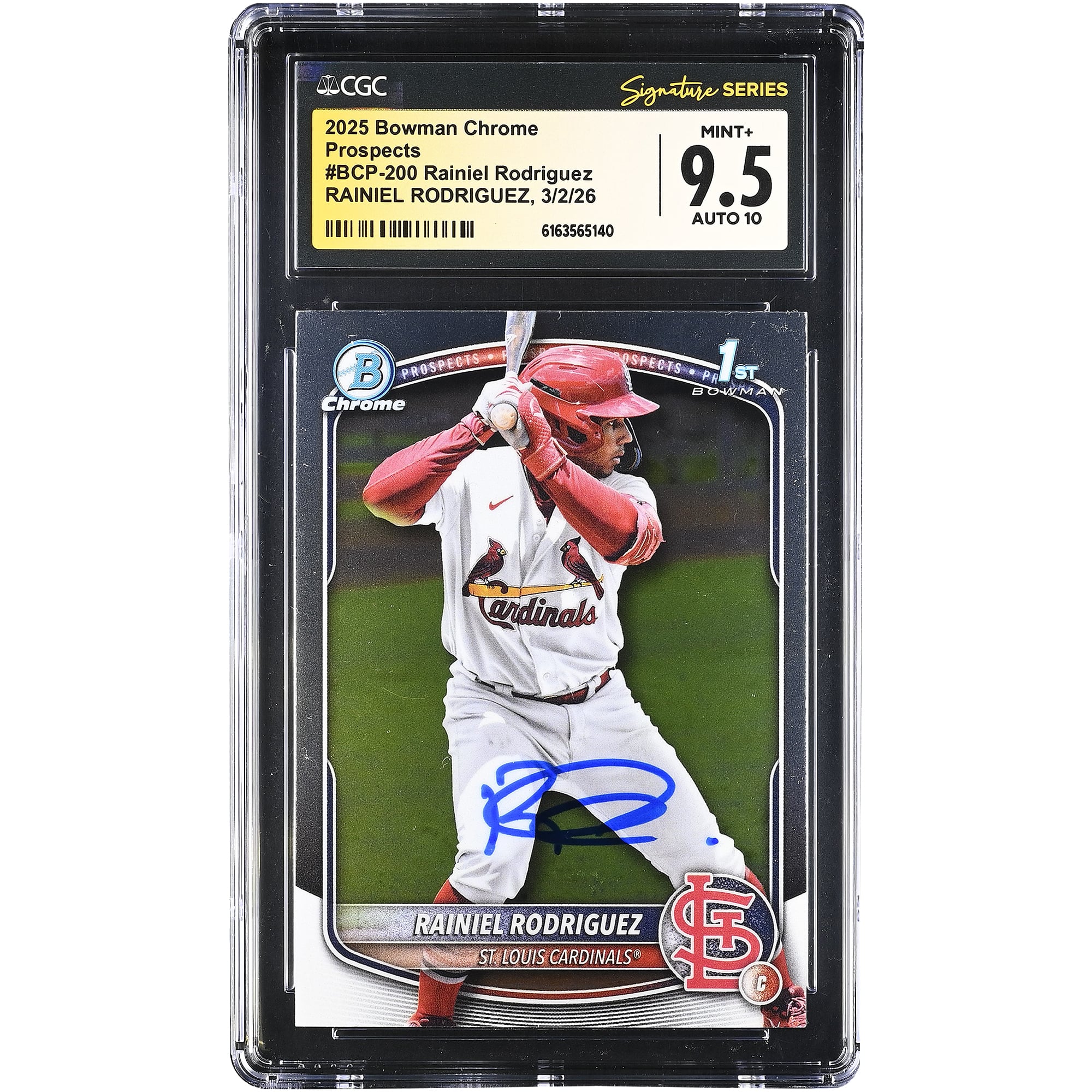 Rainiel Rodriguez St. Louis Cardinals Autographed 2025 Bowman Chrome Prospects #BCP-200 CGC Authenticated /10 Card