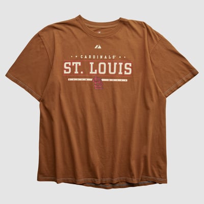 St. Louis Cardinals Majestic 2010s T-shirt - Clay - XL by Fanatics Real Vintage