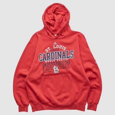St. Louis Cardinals Majestic 2011 Hooded Pullover Sweatshirt - Red - S by Fanatics Real Vintage