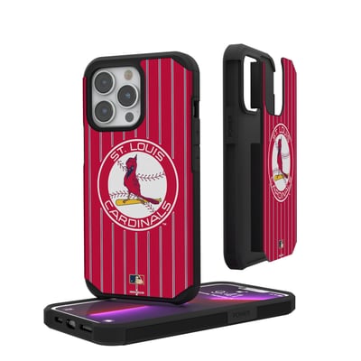 St. Louis Cardinals iPhone Pinstripe Cooperstown Design Rugged Case - Red