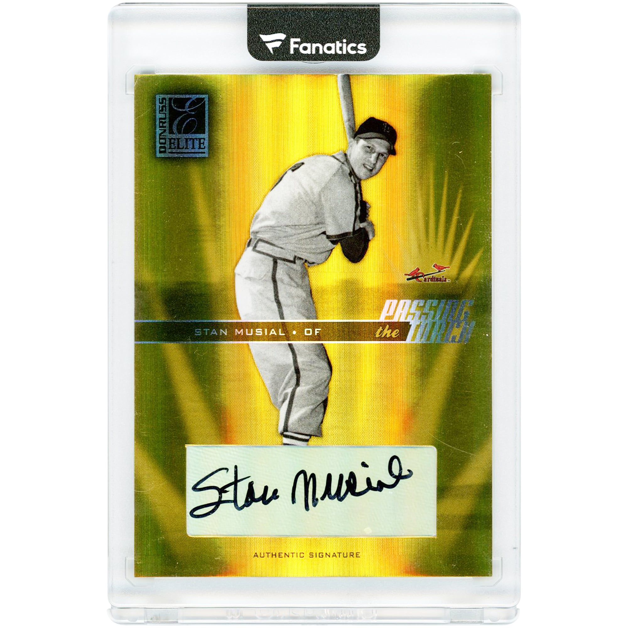 Carte autographiée Stan Musial et Albert Pujols des Cardinals de Saint-Louis, collection Donruss Elite 2004 « Passing The Torch » n° PT-33 n° 2/5