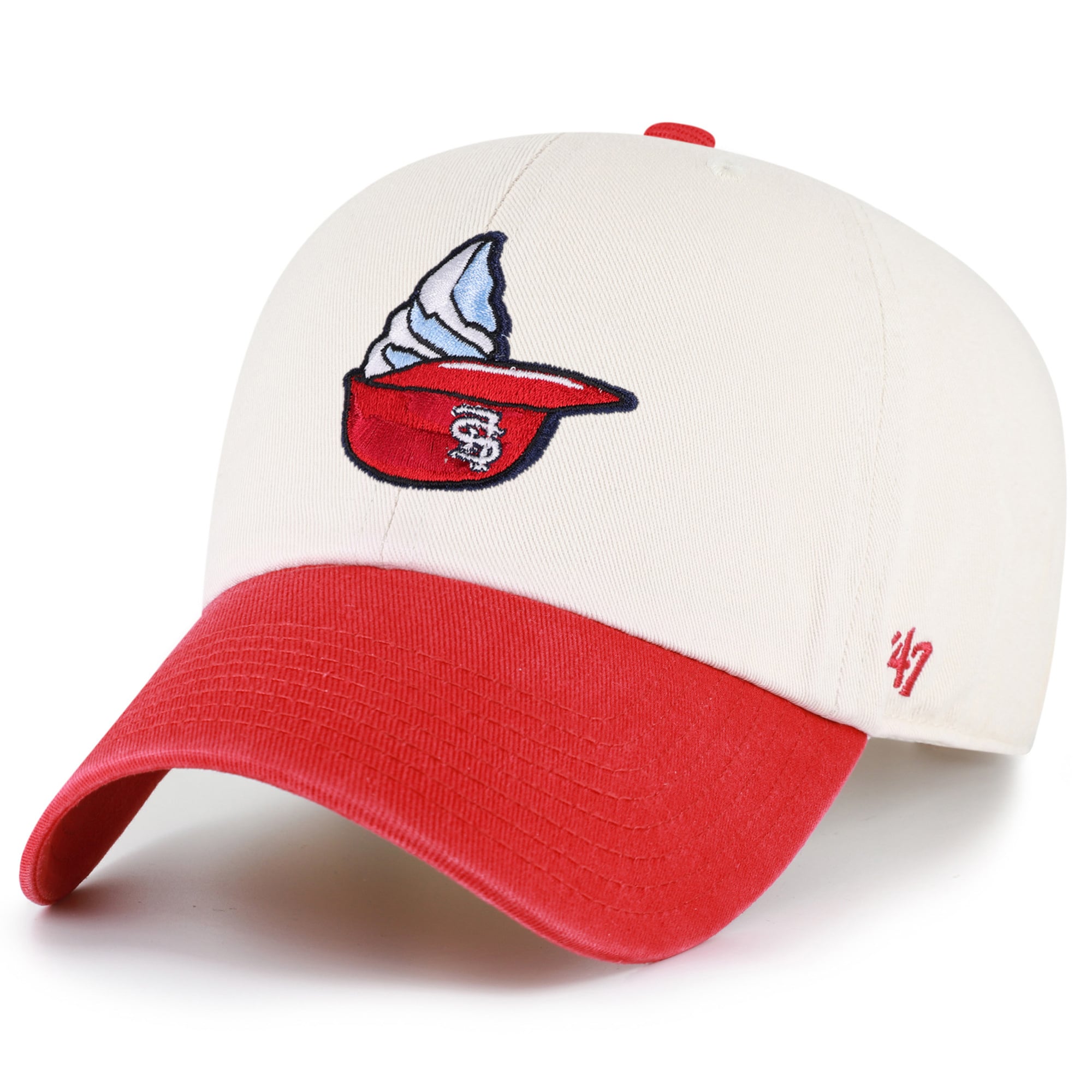Unisex '47 Natural St. Louis Cardinals Single Swirl Ice Cream Helmet 2.0 Clean Up Adjustable Hat
