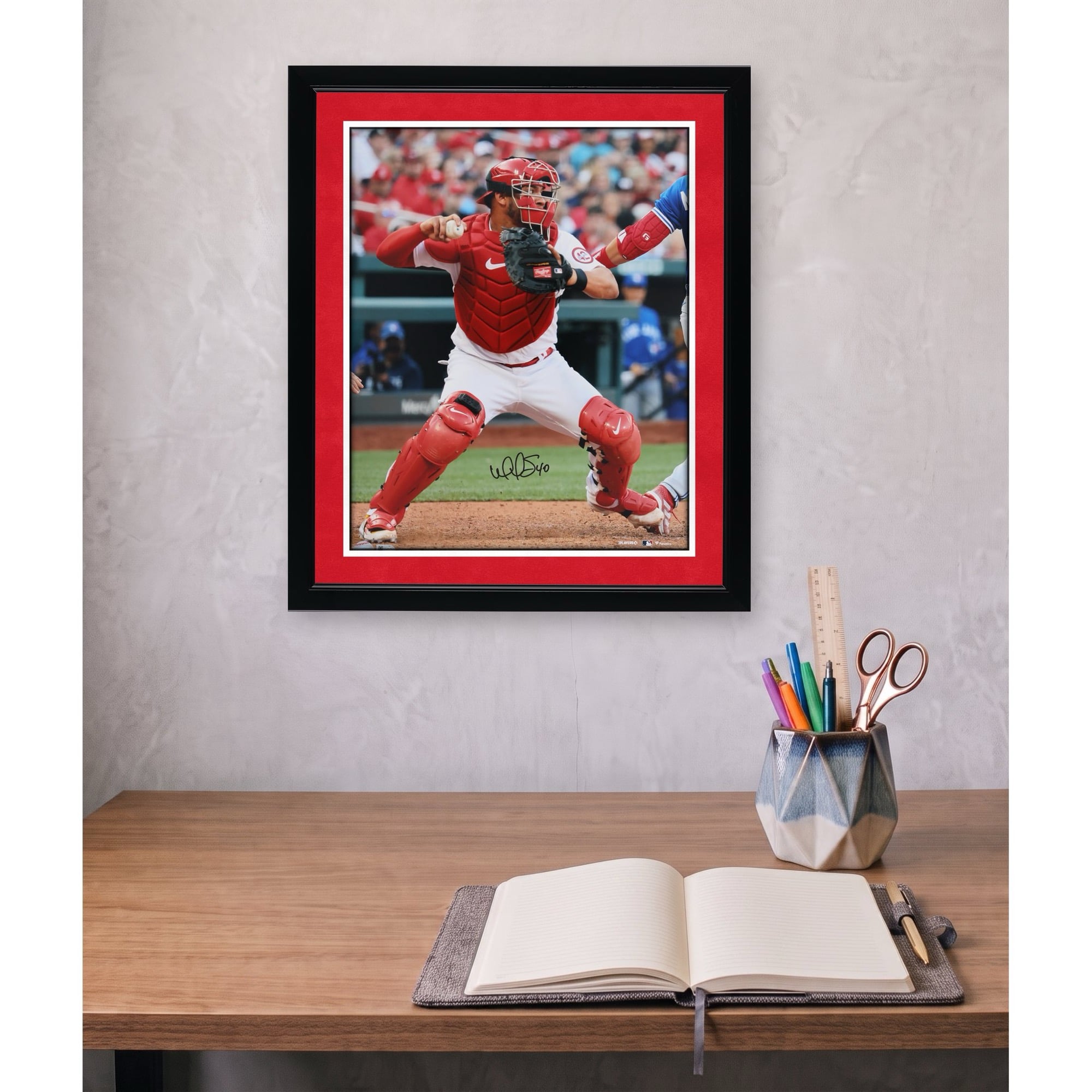 Willson Contreras St. Louis Cardinals Autographed 16" x 20" Catching Vertical Photograph