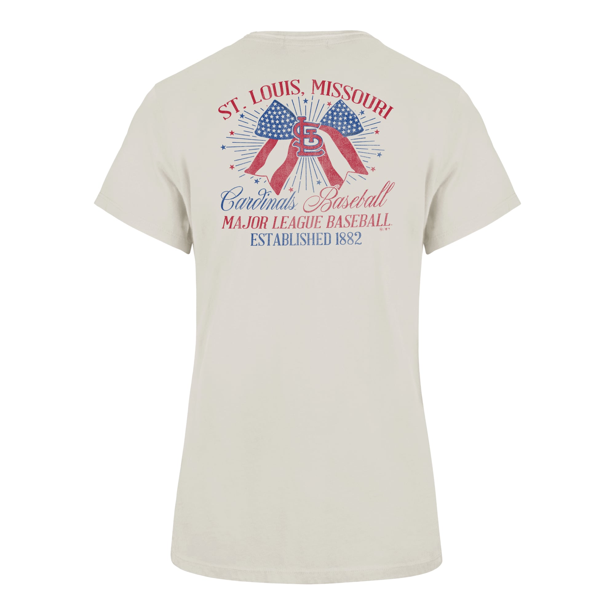 Women's '47 Cream St. Louis Cardinals Bow Burst Frankie T-Shirt