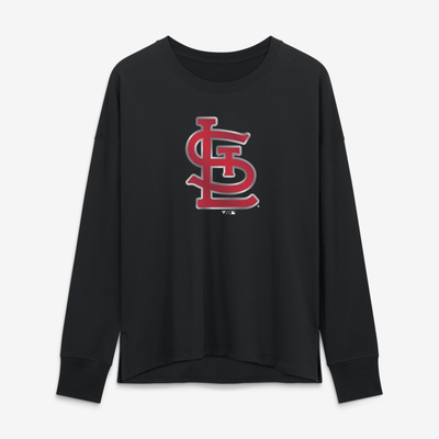 St. Louis Cardinals Women's Metallic Mascot Long-Sleeve T-Shirt - Black
