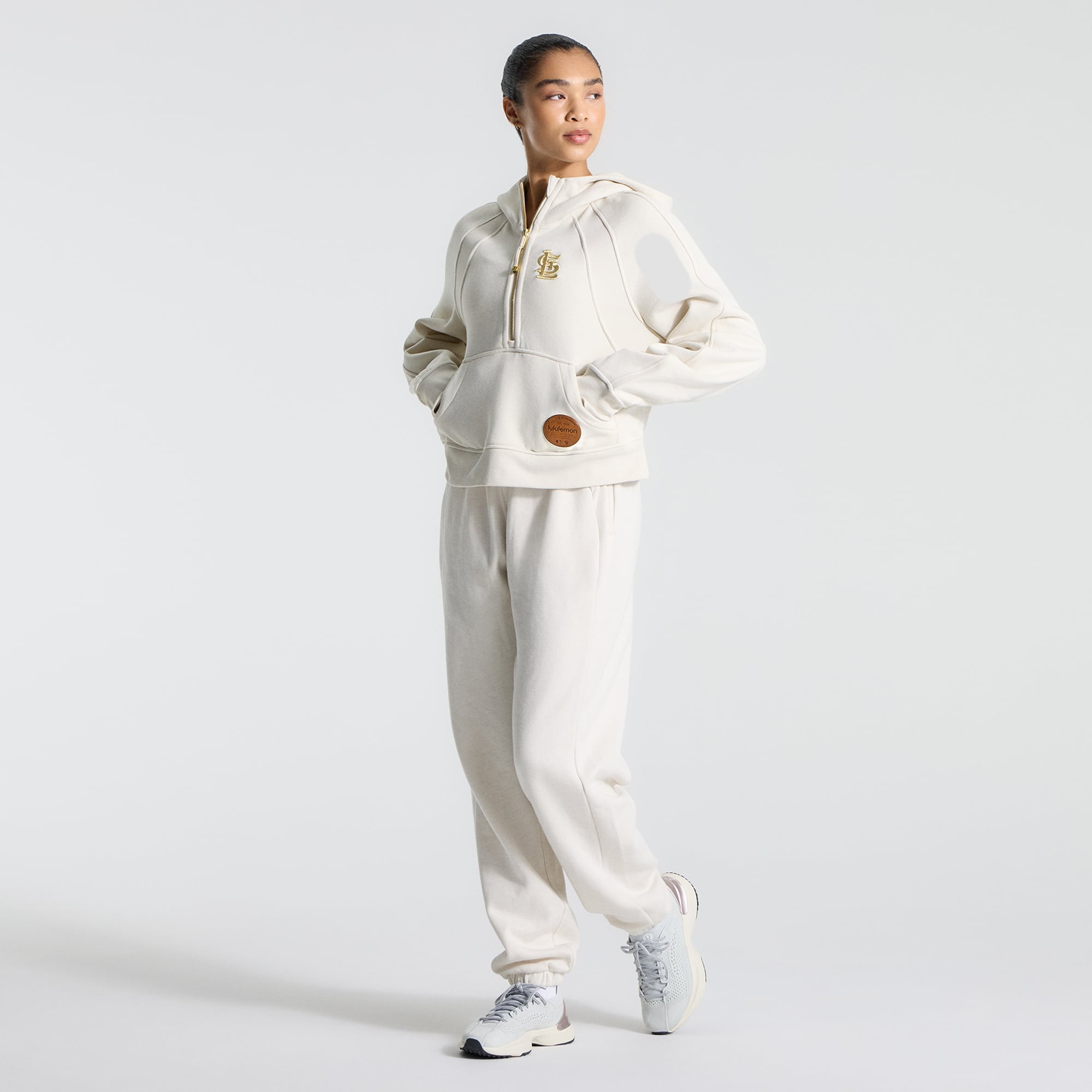 Women's lululemon Light Ivory St. Louis Cardinals Scuba Oversized Half-Zip Hoodie