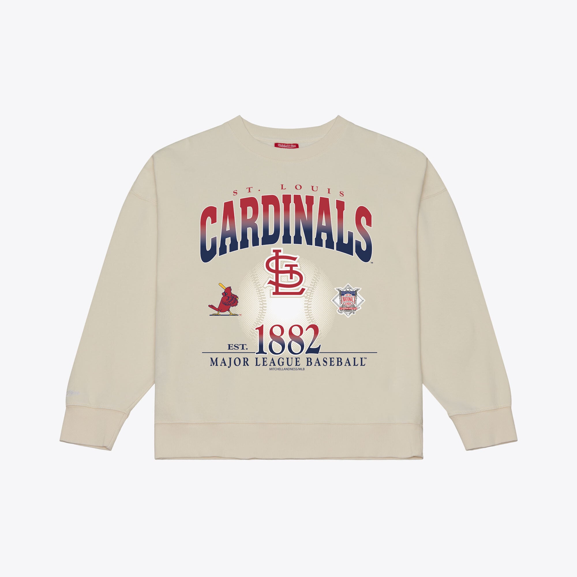 Women's Mitchell & Ness Cream St. Louis Cardinals Street Graphics Sweatshirt