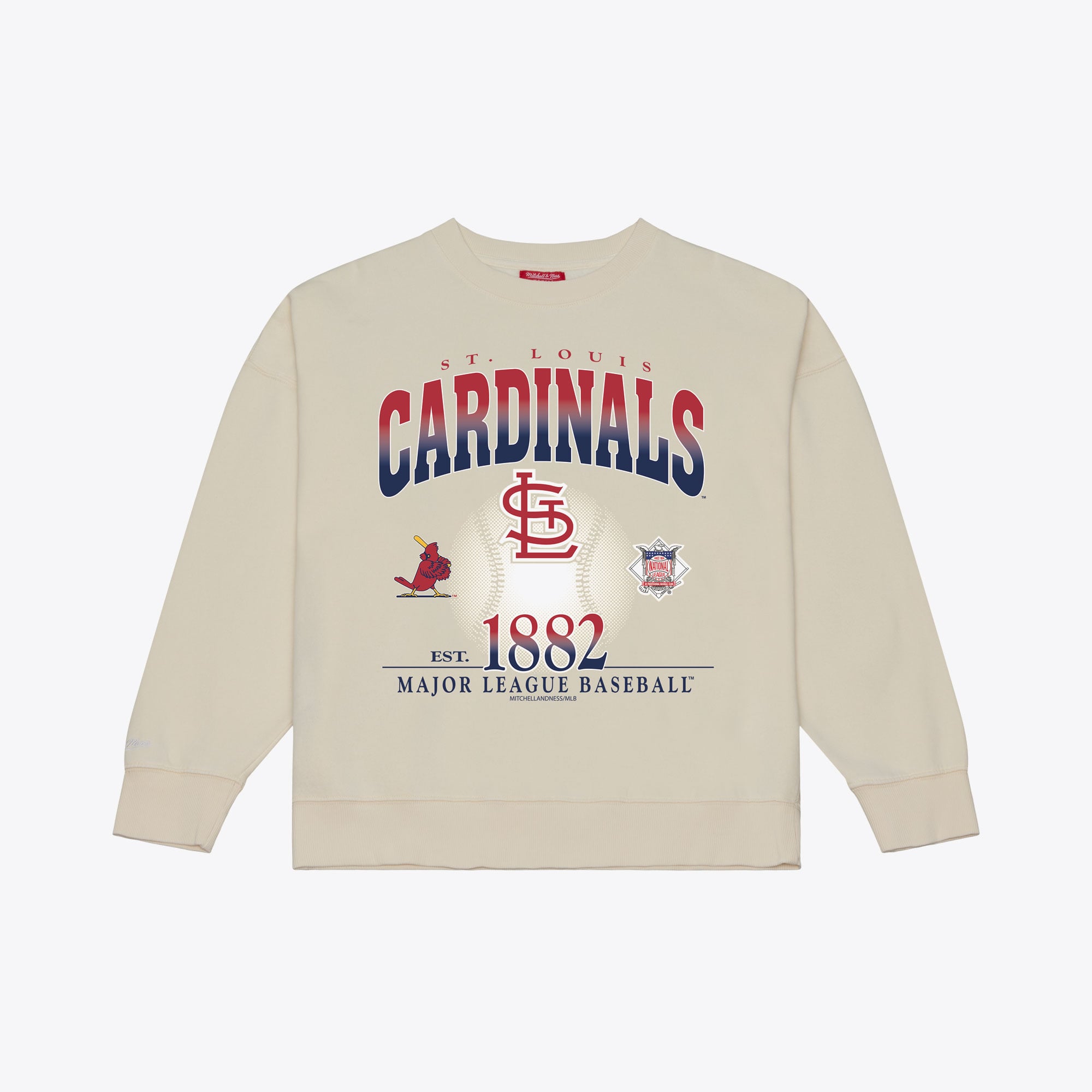 Women's Mitchell & Ness Cream St. Louis Cardinals Street Graphics Sweatshirt