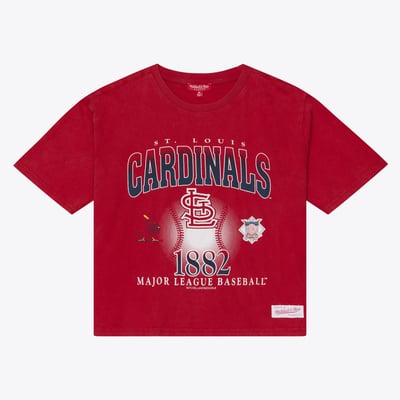 St. Louis Cardinals Mitchell & Ness Women's Street Graphics T-Shirt - Red
