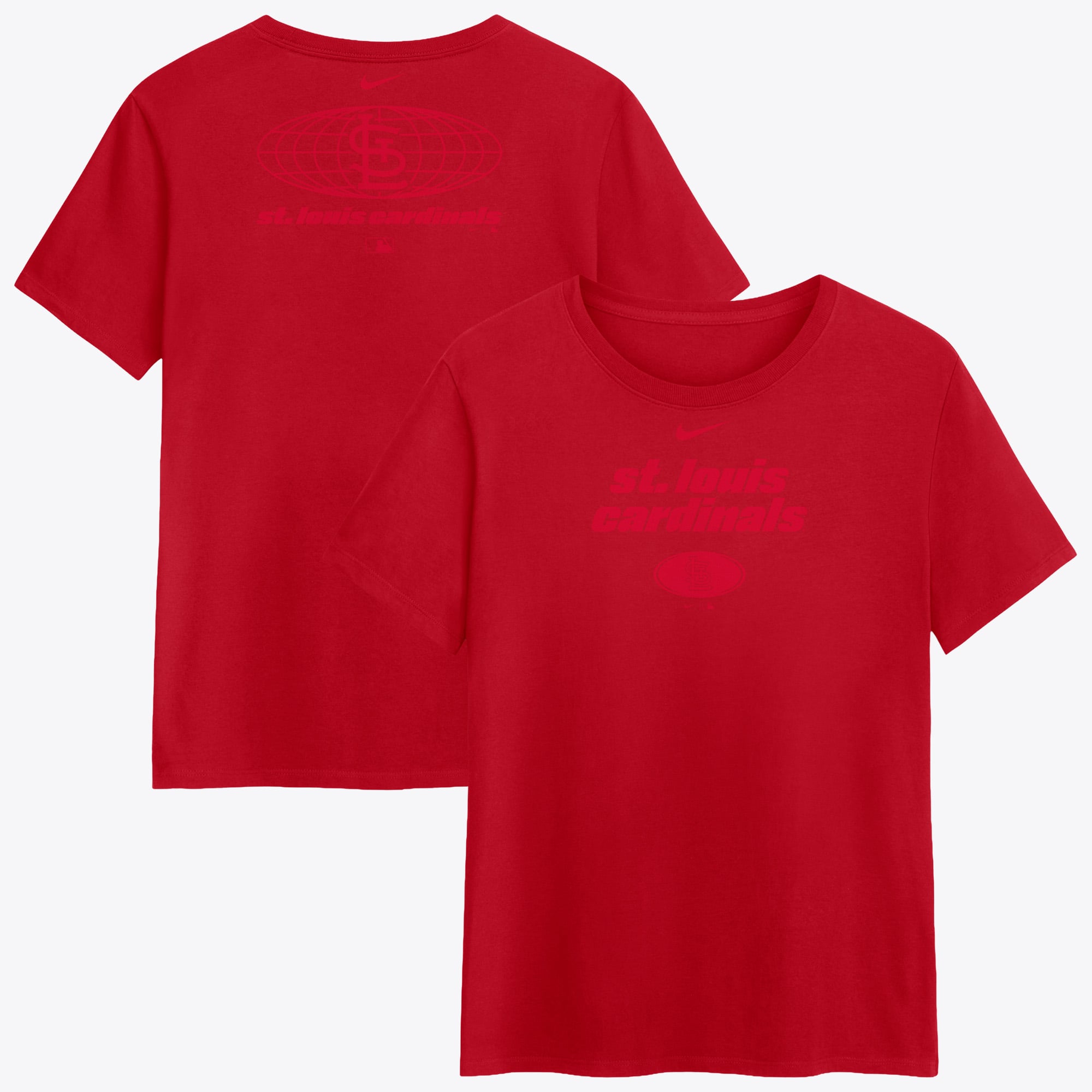 Women's Nike  Red St. Louis Cardinals Globe Logo T-Shirt