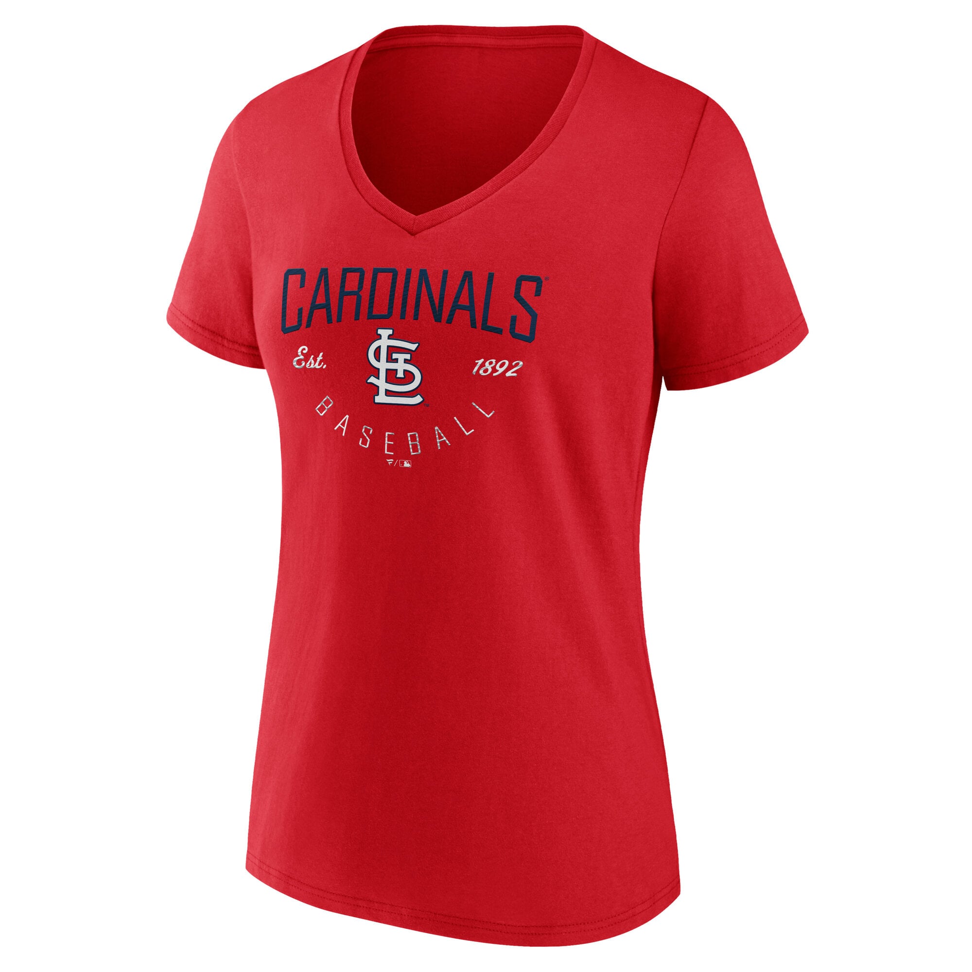 T-shirt à col en V rouge pour femmes St. Louis Cardinals Live For It