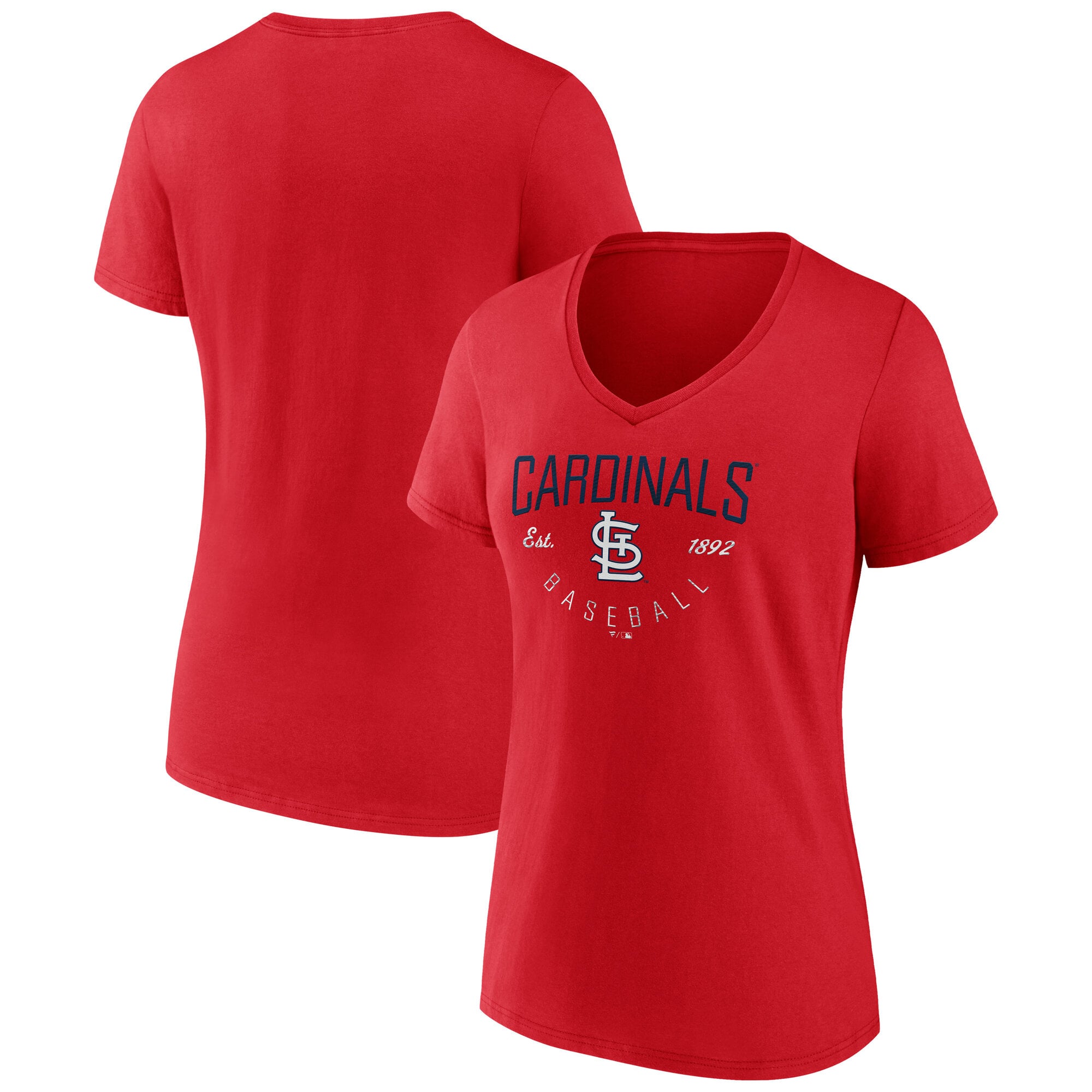 T-shirt à col en V rouge pour femmes St. Louis Cardinals Live For It