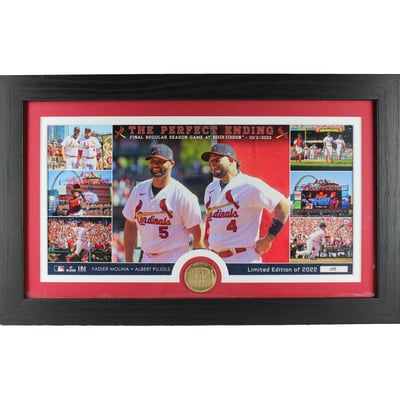 Yadier Molina and Albert Pujols St. Louis Cardinals Framed 12" x 20" Final Game Together Collage - Limited Edition of 2022