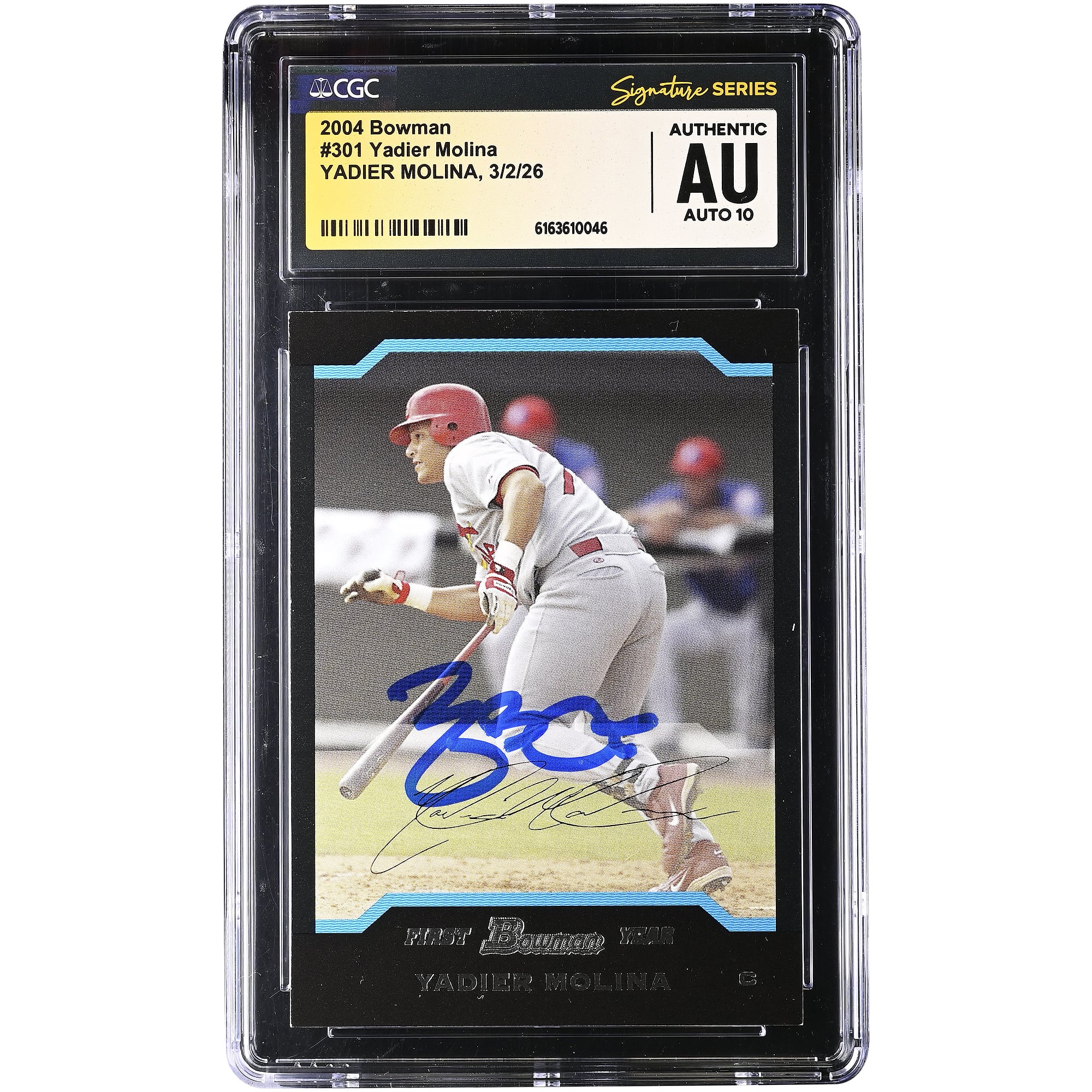 Yadier Molina St. Louis Cardinals Autographed 2004 Bowman #301 CGC Authenticated Auto 10 Rookie Card