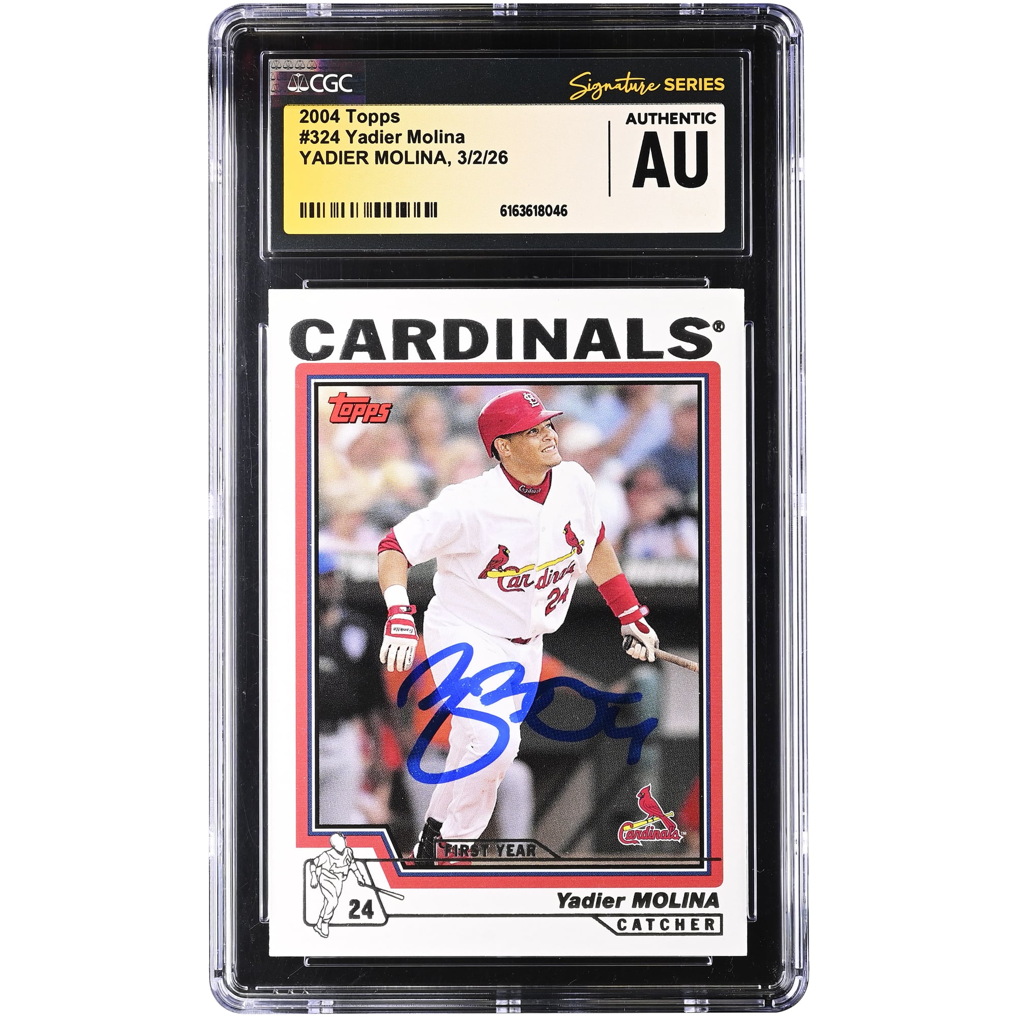 Yadier Molina St. Louis Cardinals Autographed 2004 Topps #324 CGC Authenticated Rookie Card