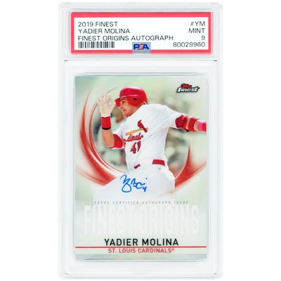 Yadier Molina St. Louis Cardinals Autographed 2019 Topps Finest Origins #FOA-YM PSA Authenticated 9 Card