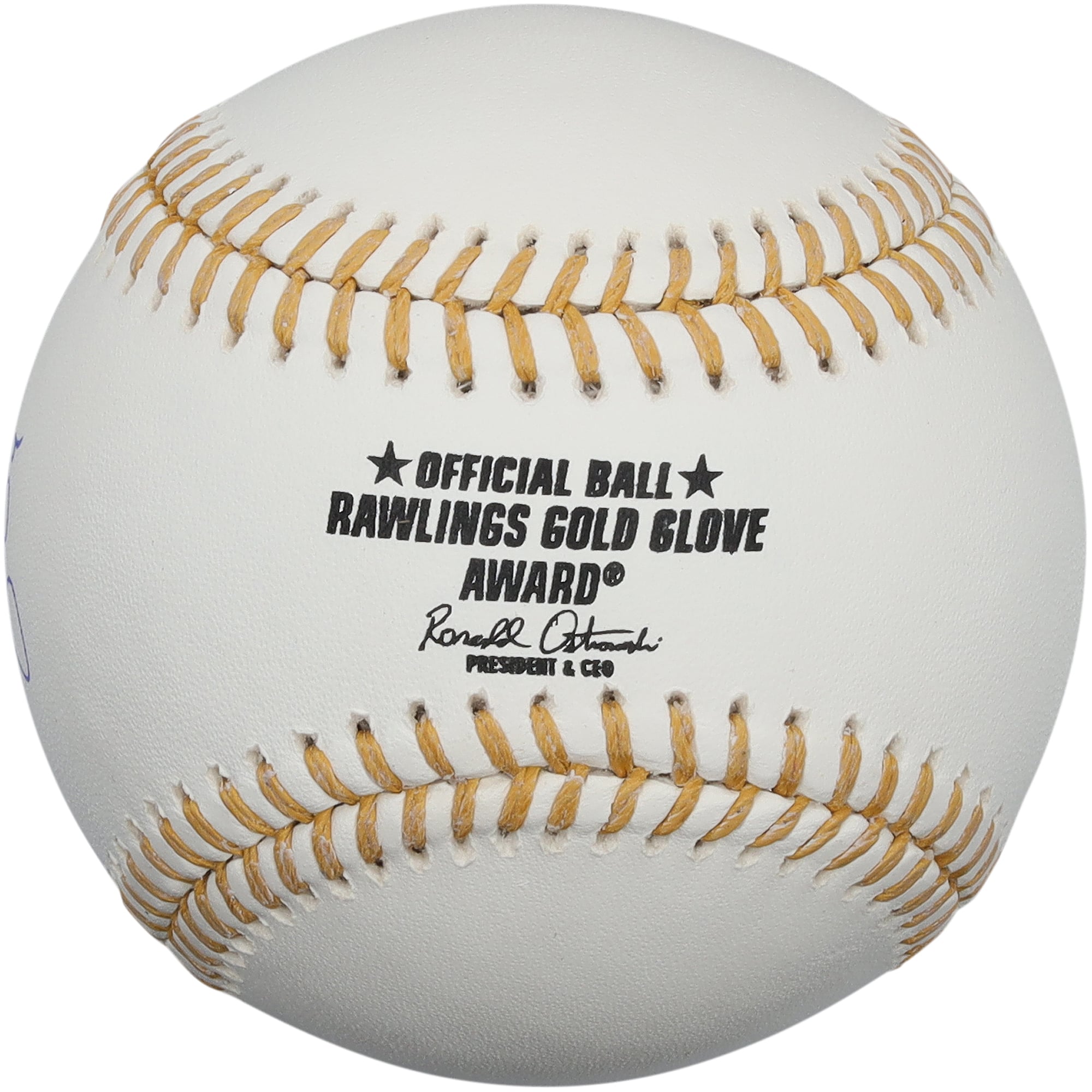 Balle de baseball autographiée par Yadier Molina, des Cardinals de Saint-Louis, avec le logo du gant d'or