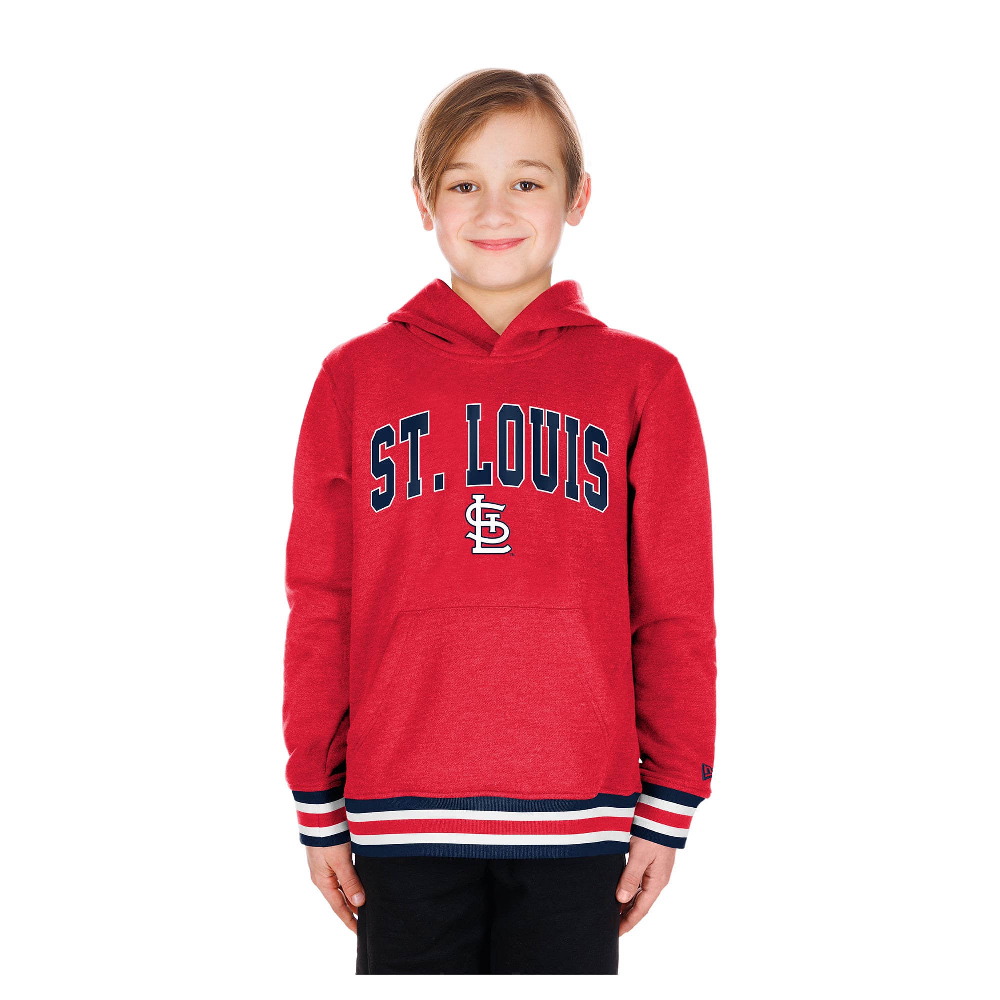 Sweat à capuche New Era rouge St. Louis Cardinals pour jeunes, avec bordure en maille