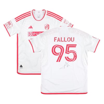 Fallou Fall St. Louis CITY SC Autographed Fanatics Authentic Match-Used #95 White Jersey from the 2025 MLS Season - Size L
