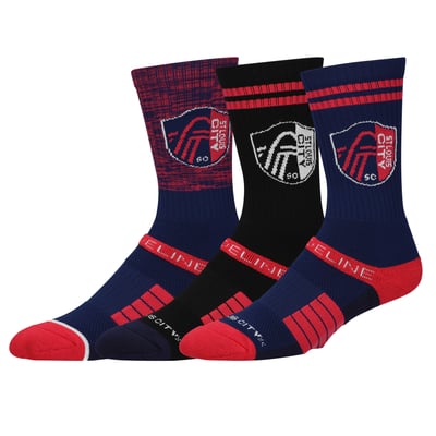 St. Louis City SC Strideline Premium 3-Pack Knit Crew Socks Set