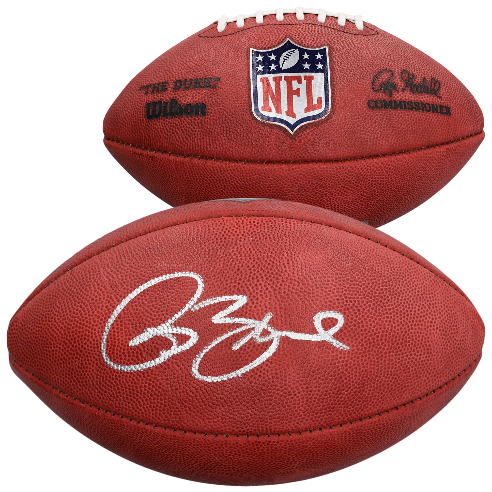 Ballon de football américain Wilson Duke en couleur, autographié par Isaac Bruce des Rams de Saint-Louis